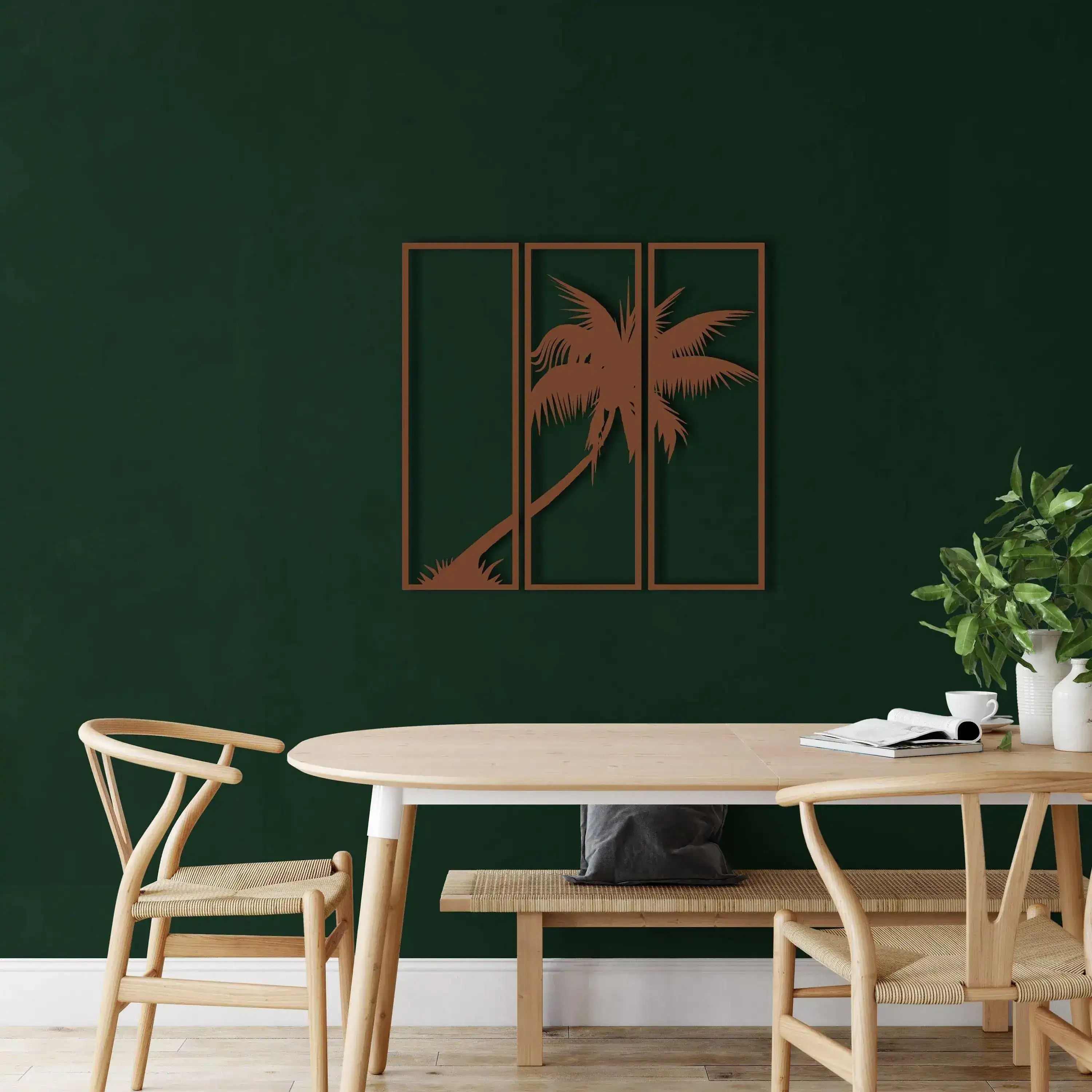 Palm Tree 3 Panels Metal Wall Art - Image 10