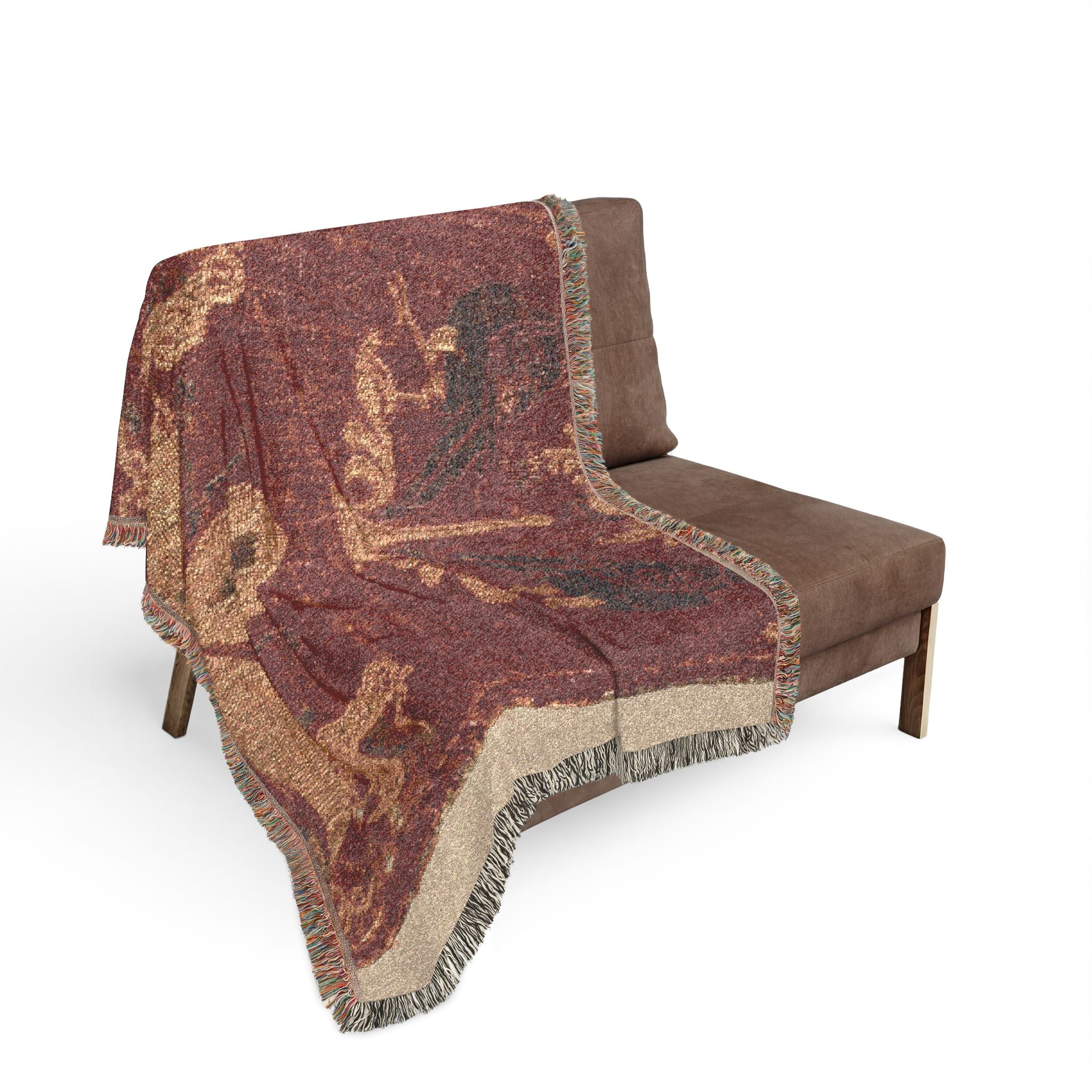 Palmettes and Birds from a Tunic or Curtain Woven Throw Blanket - Image 5