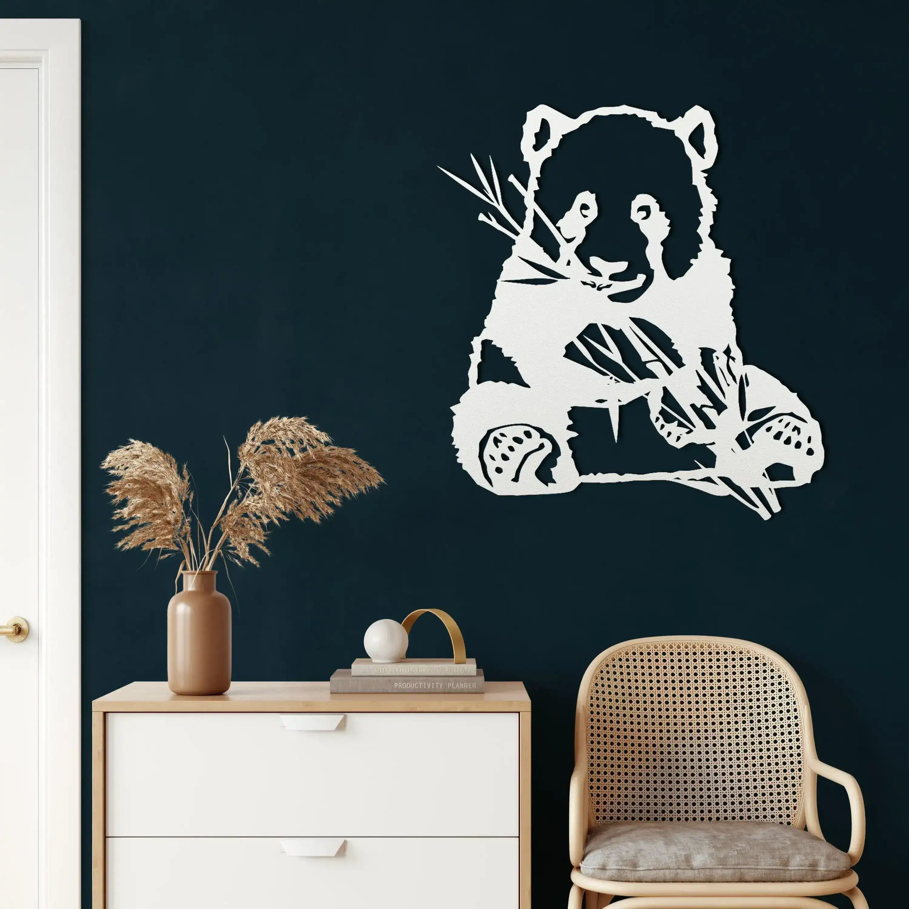 Panda Eating Bamboo Metal Wall Art - Image 10