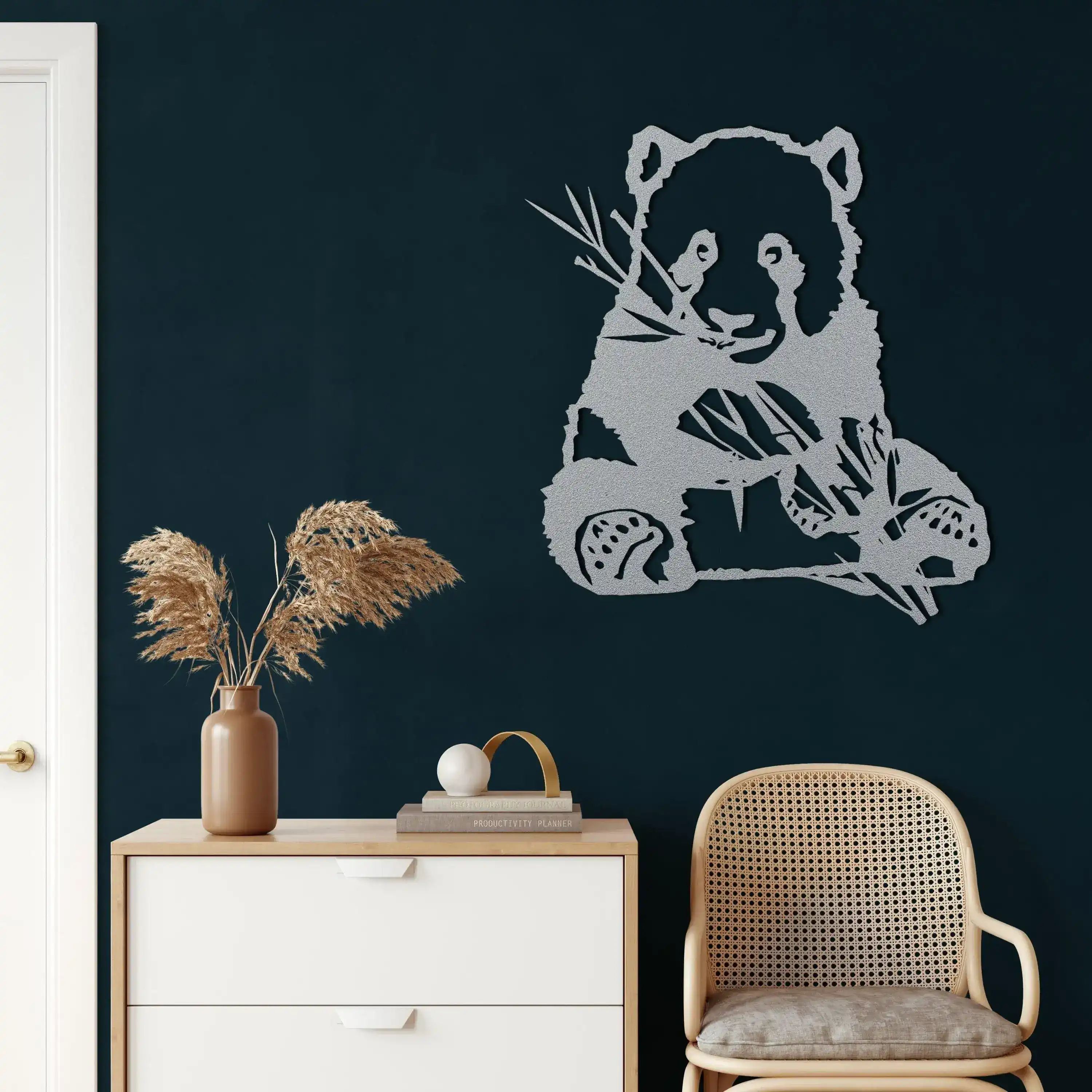 Panda Eating Bamboo Metal Wall Art - Image 11
