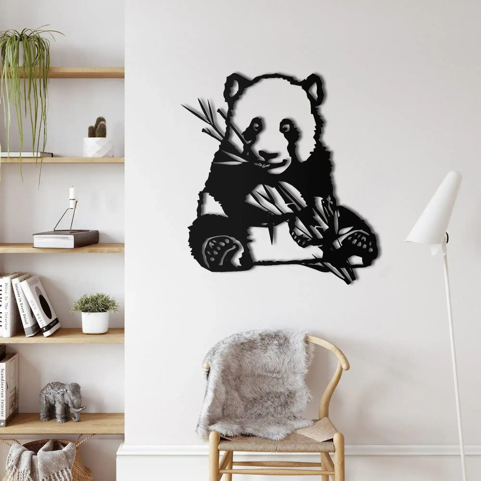 Panda Eating Bamboo Metal Wall Art - Image 3
