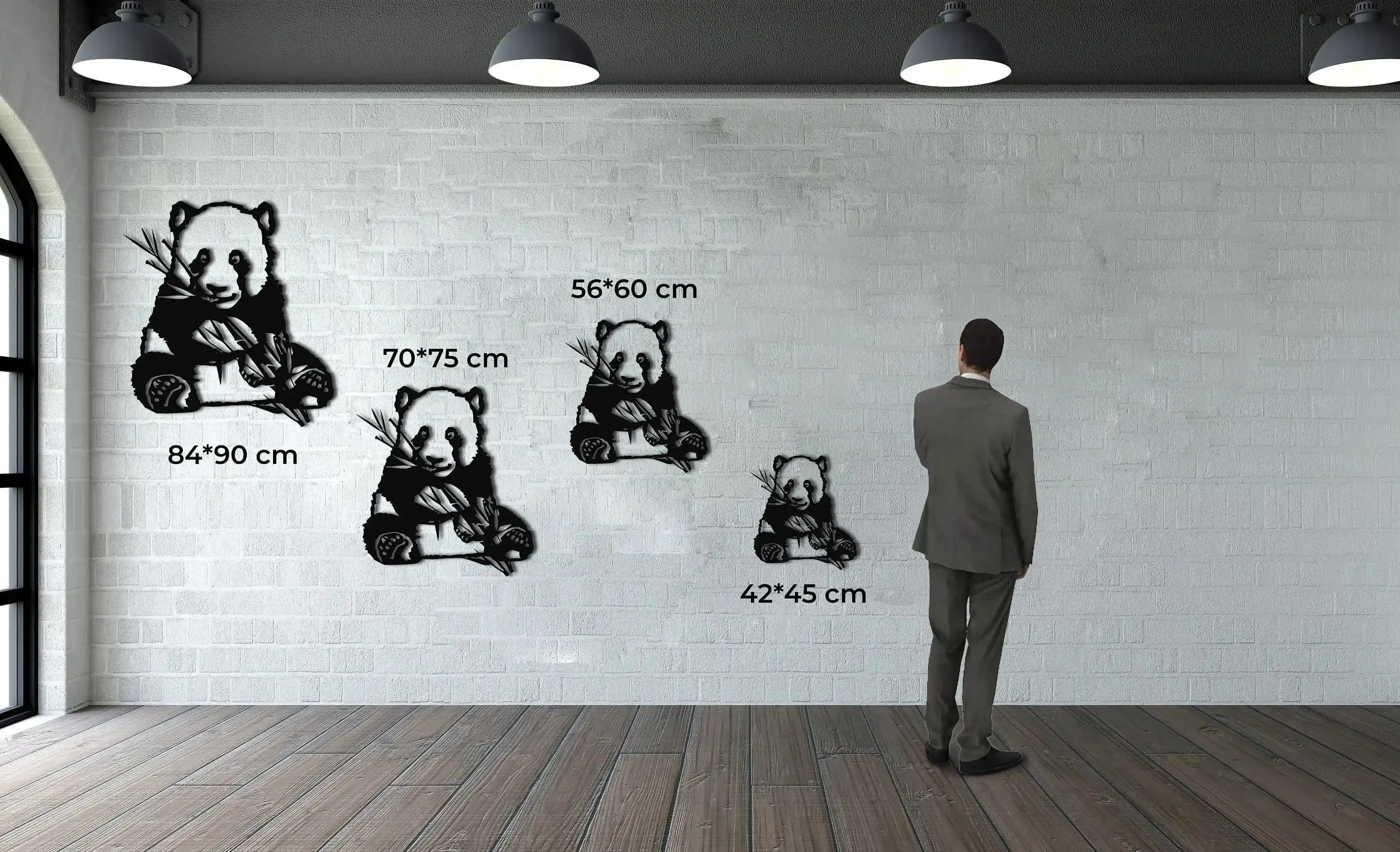 Panda Eating Bamboo Metal Wall Art - Image 9