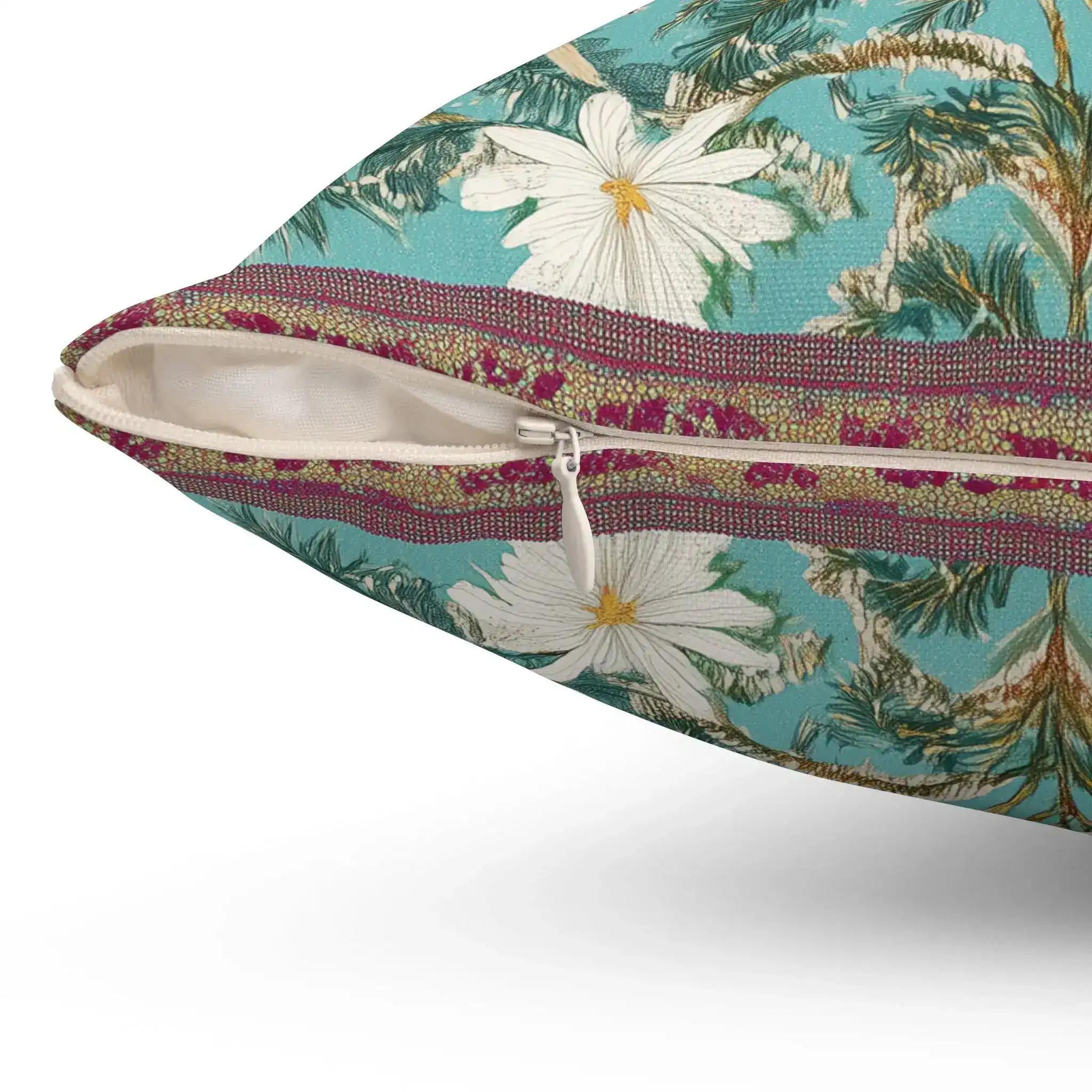 Paradise Bloom Peacock Throw Pillow - Image 2