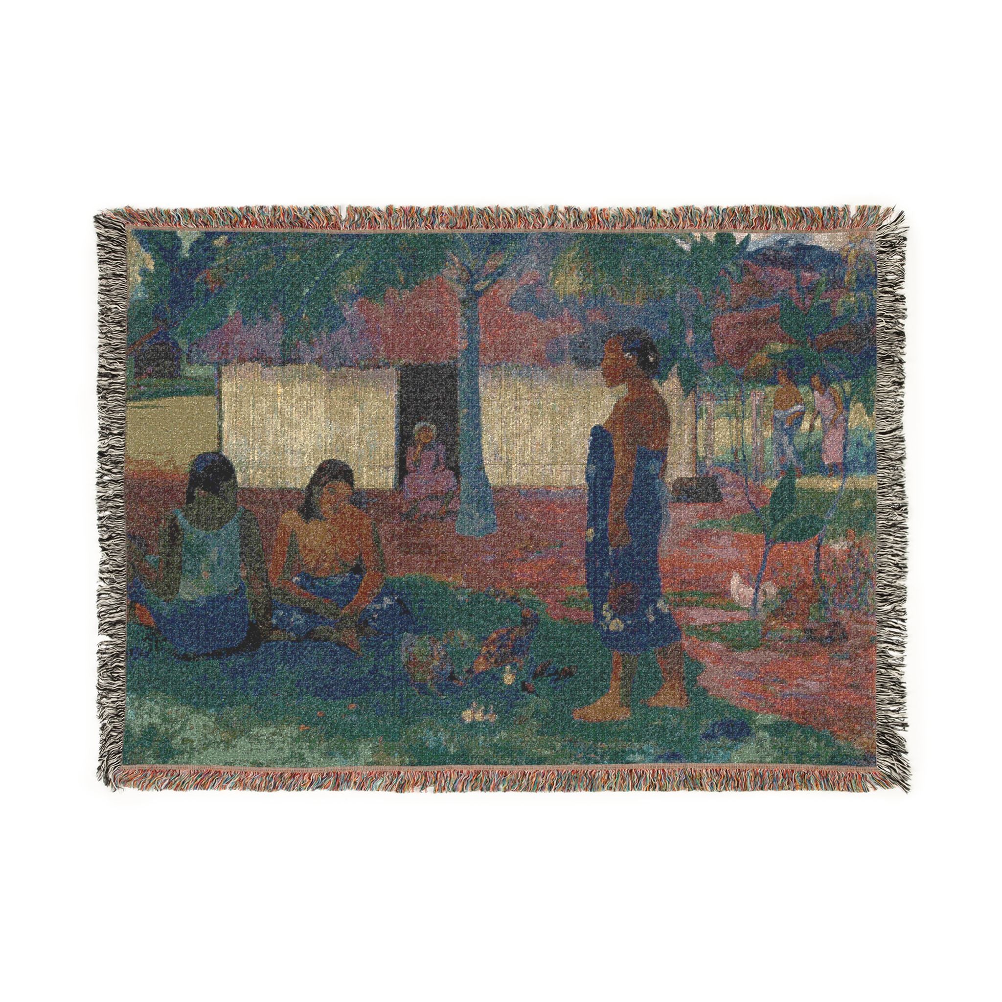 Paul Gauguin - No te aha oe riri (Why Are You Angry ) | Woven Tapestry Blanket