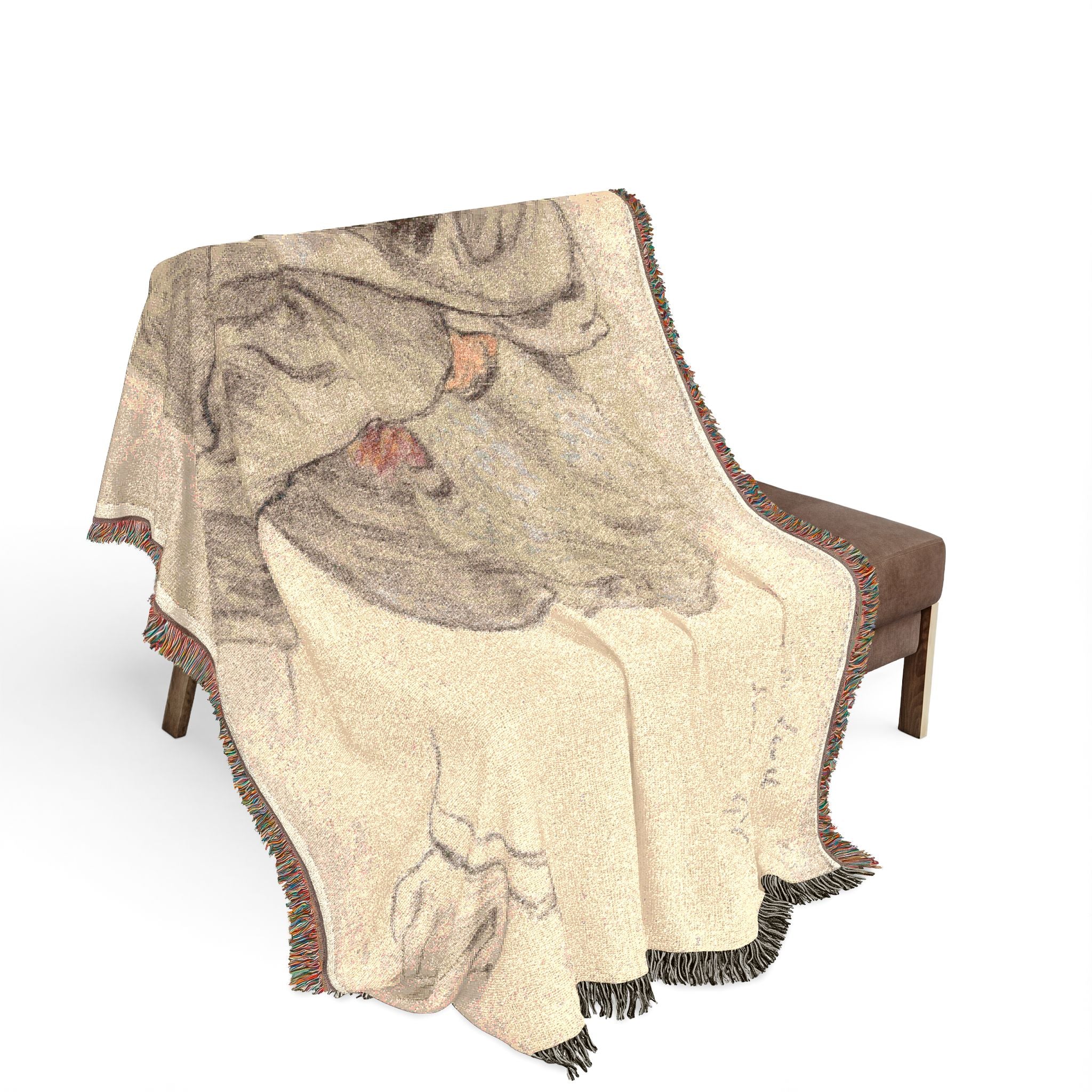 Paul Gauguin - Seated Breton Woman | Woven Tapestry Blanket - Image 3