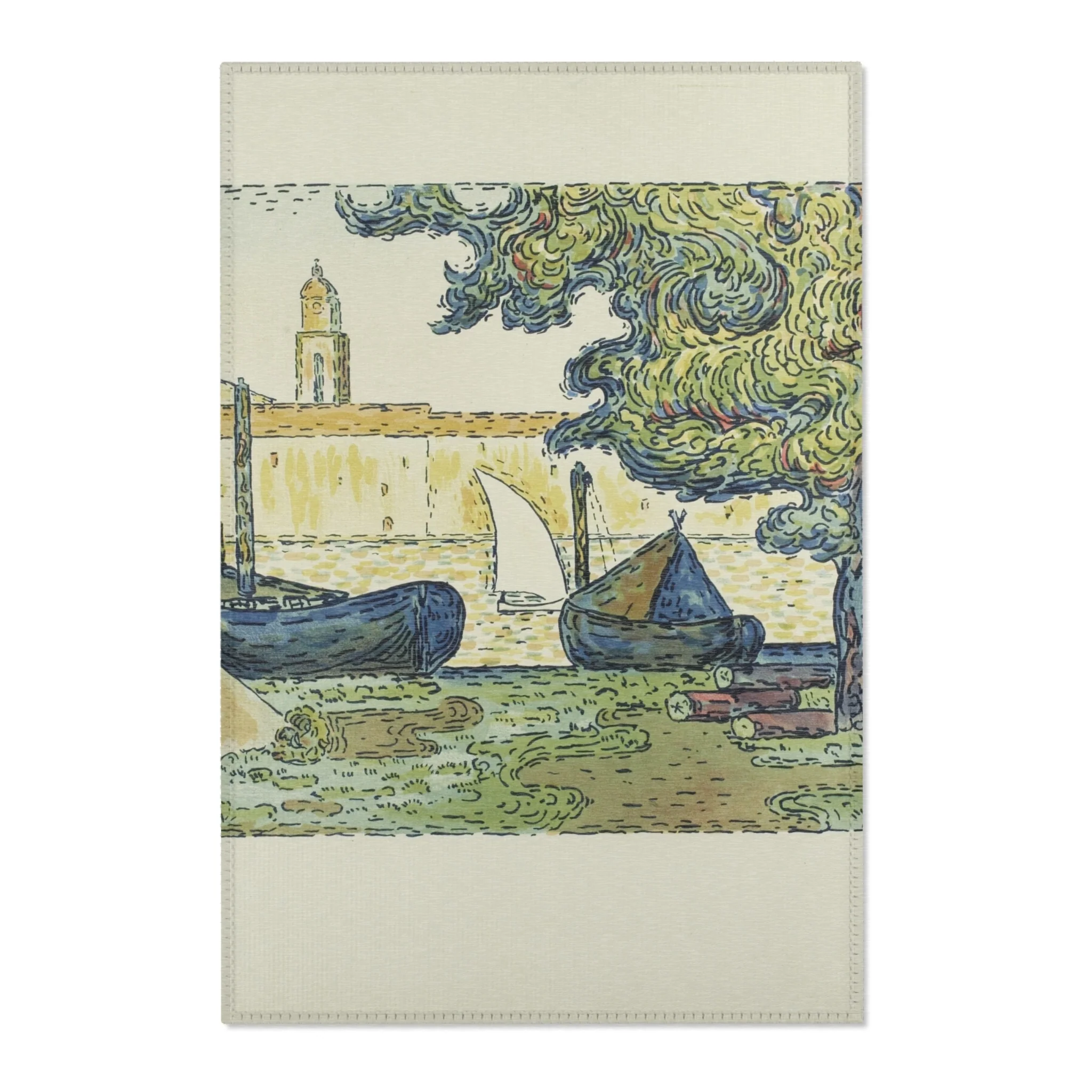 Paul Signac - The Port of St. Tropez II, from the seventh album of L'Estampe originale | Area Rug