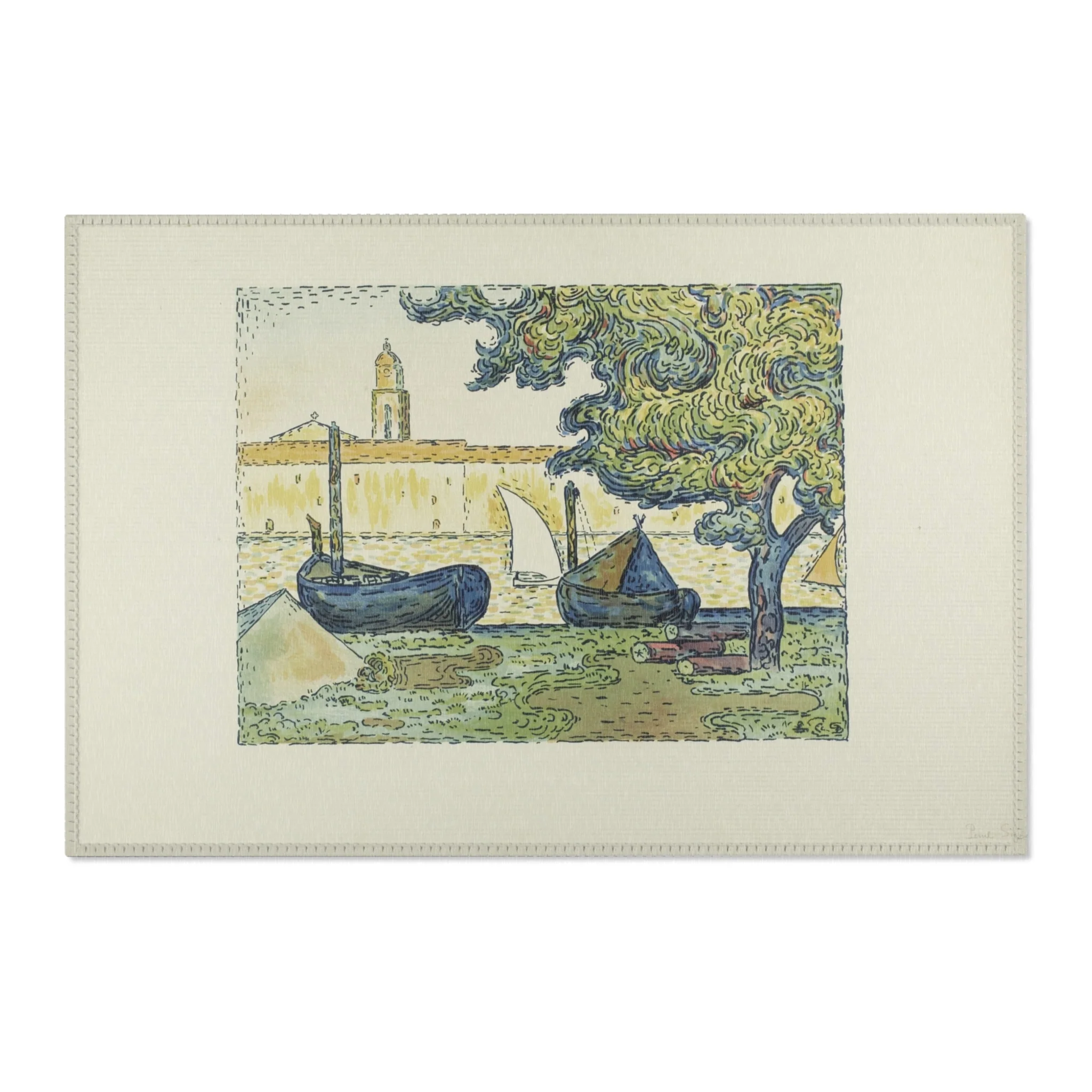 Paul Signac - The Port of St. Tropez II, from the seventh album of L'Estampe originale | Area Rug - Image 4