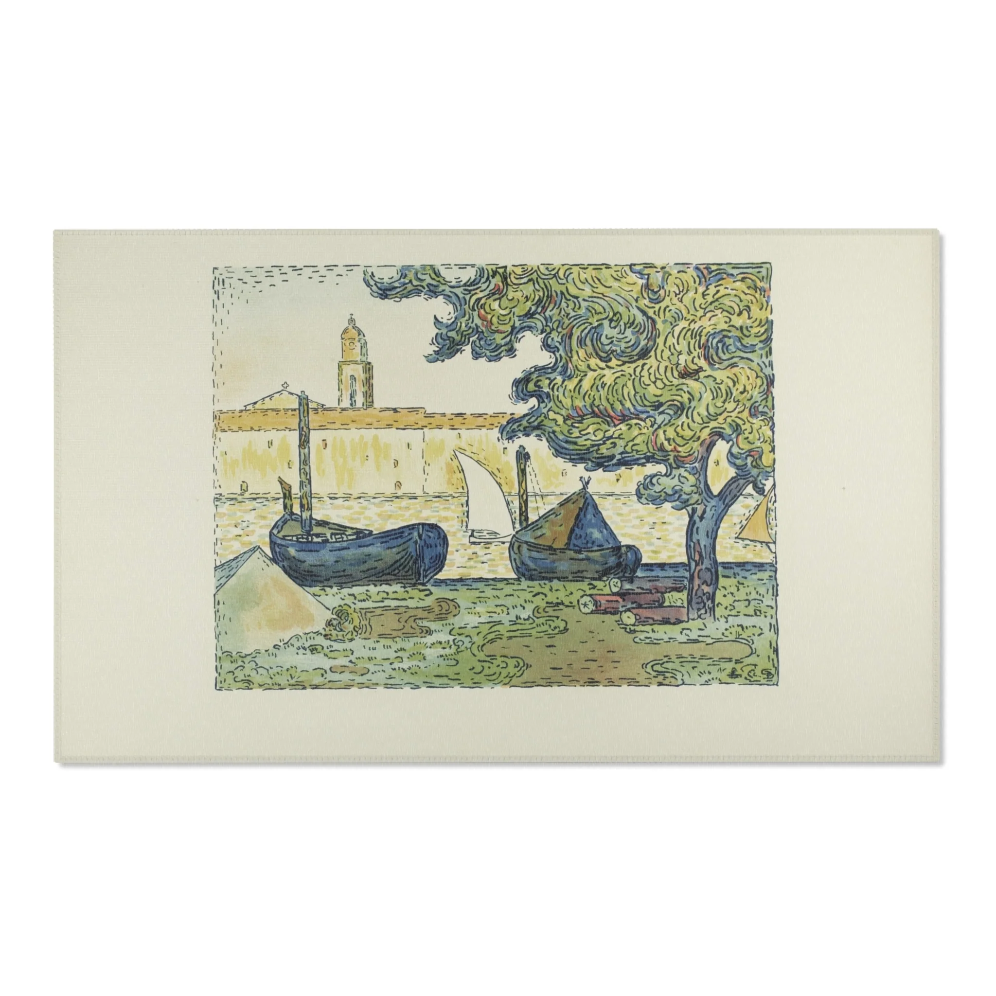 Paul Signac - The Port of St. Tropez II, from the seventh album of L'Estampe originale | Area Rug - Image 5