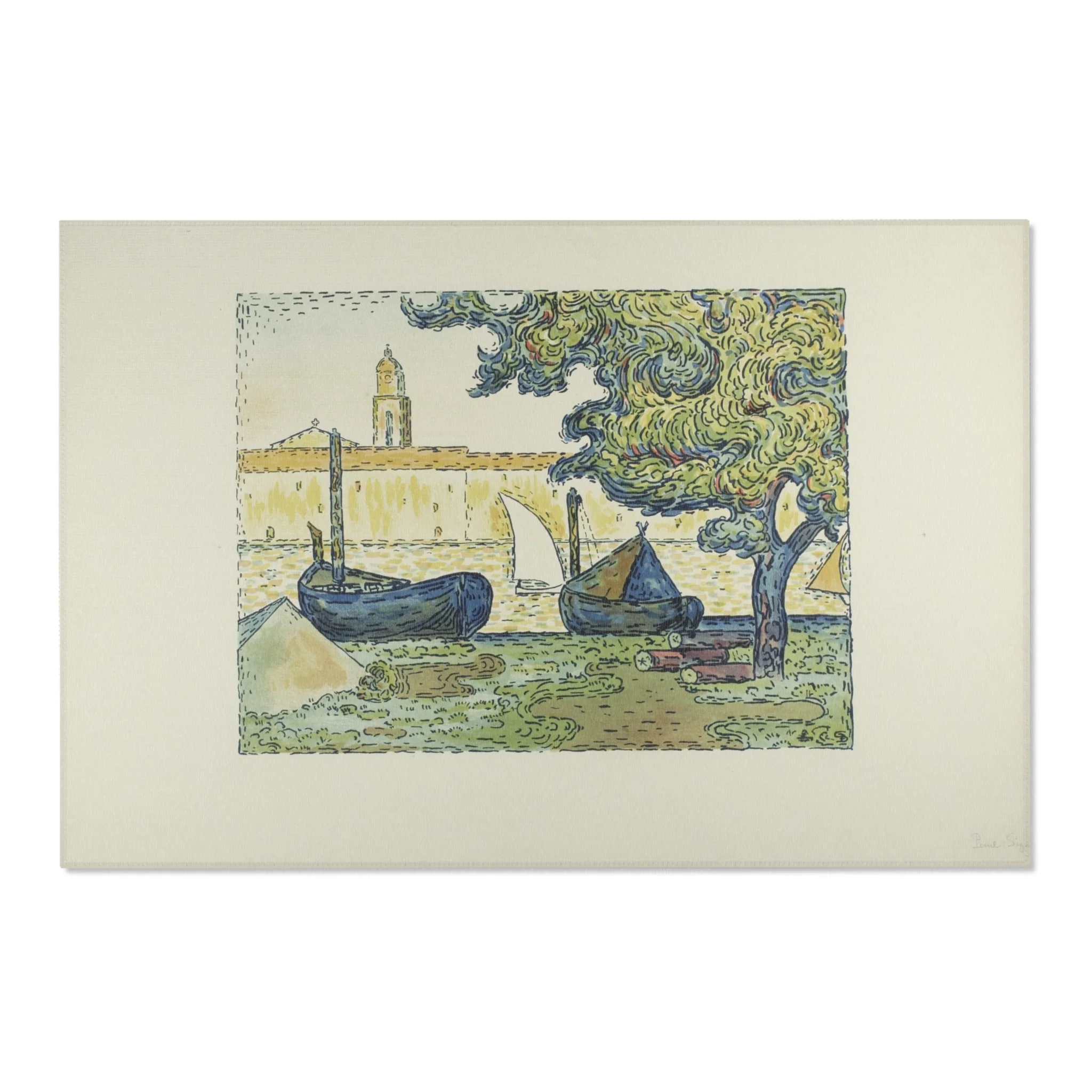 Paul Signac - The Port of St. Tropez II, from the seventh album of L'Estampe originale | Area Rug - Image 6