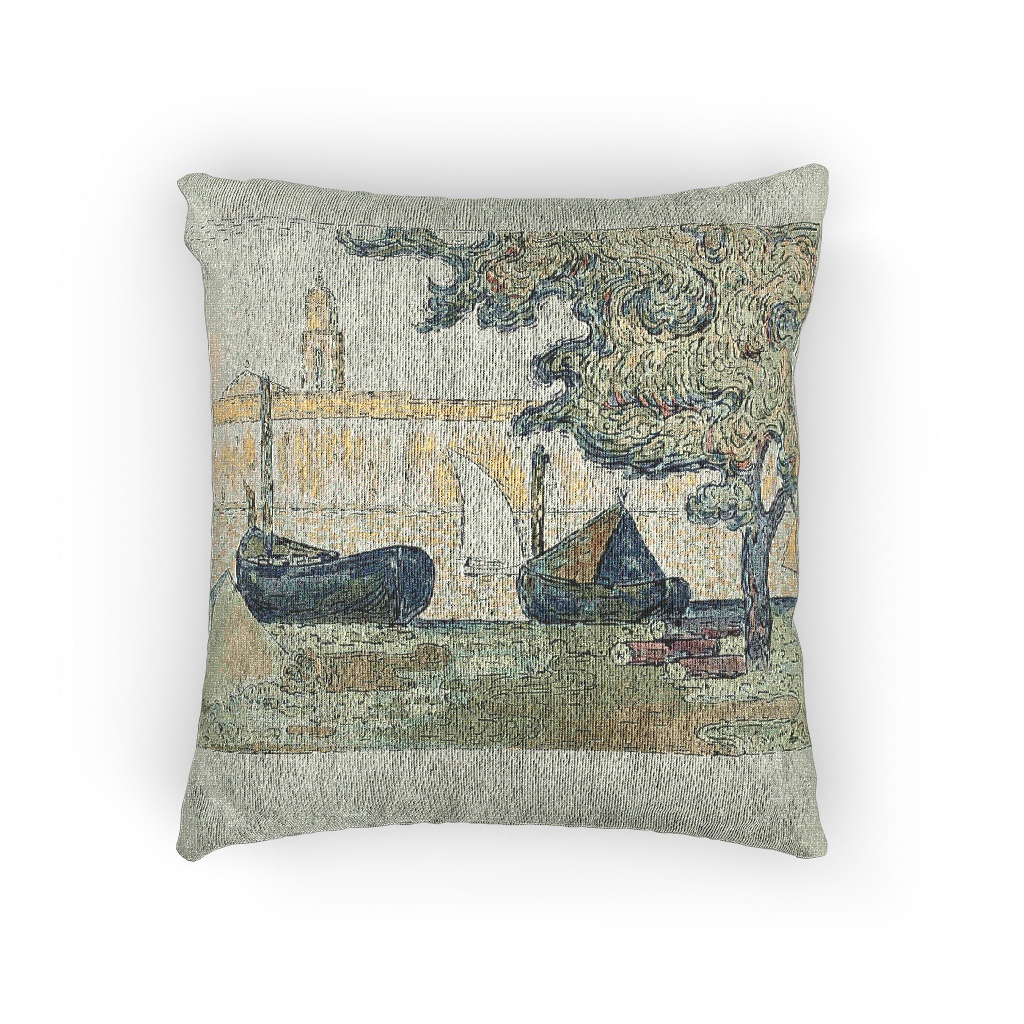 Paul Signac - The Port of St. Tropez II, from the seventh album of L'Estampe originale | Woven Pillow