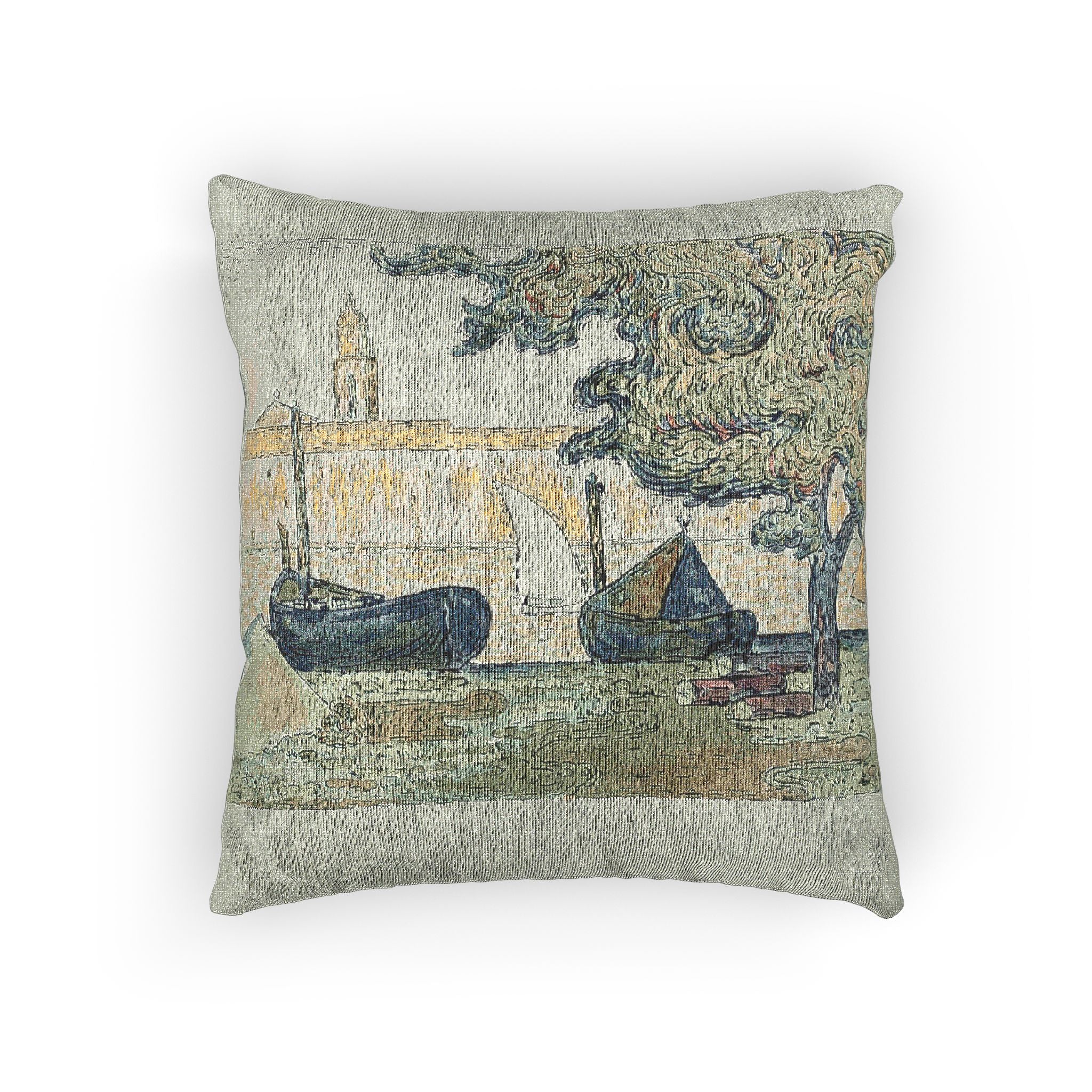 Paul Signac - The Port of St. Tropez II, from the seventh album of L'Estampe originale | Woven Pillow - Image 3