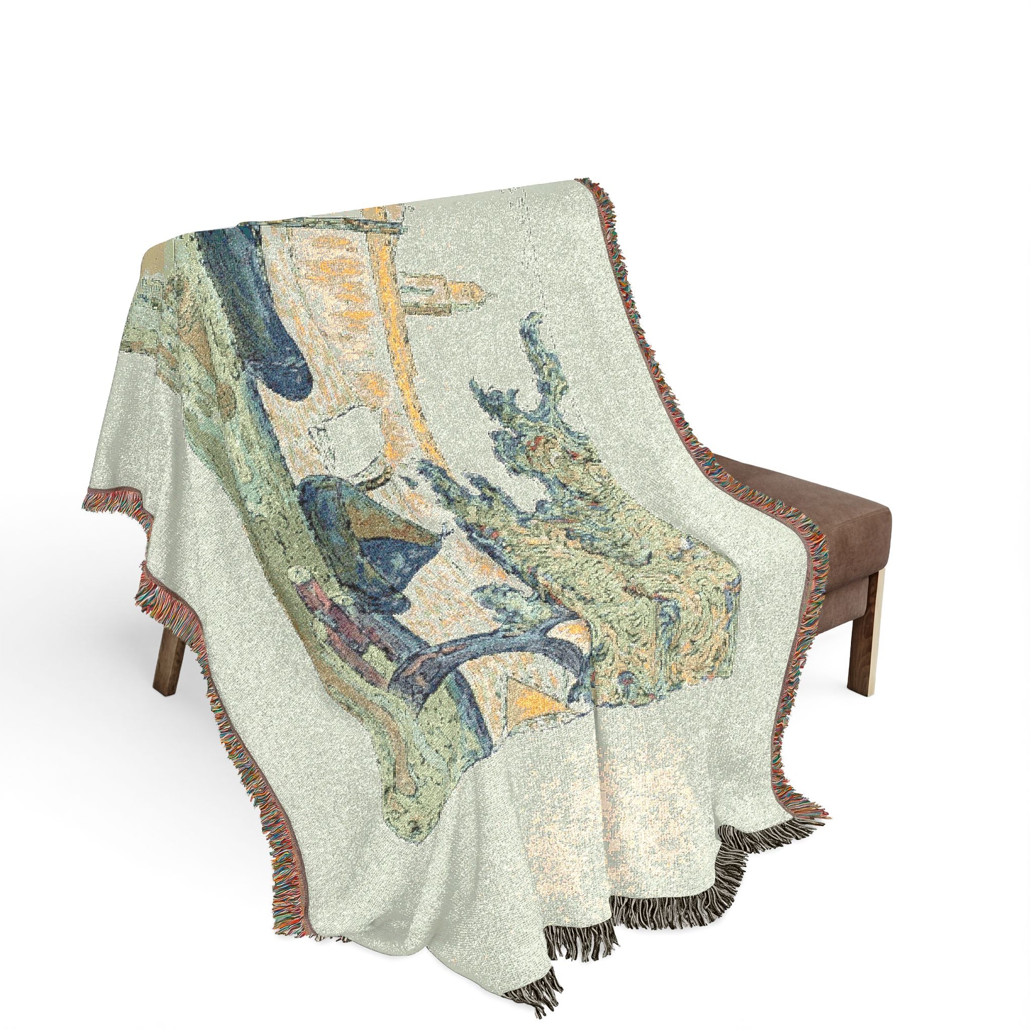 Paul Signac - The Port of St. Tropez II, from the seventh album of L'Estampe originale | Woven Tapestry Blanket - Image 3