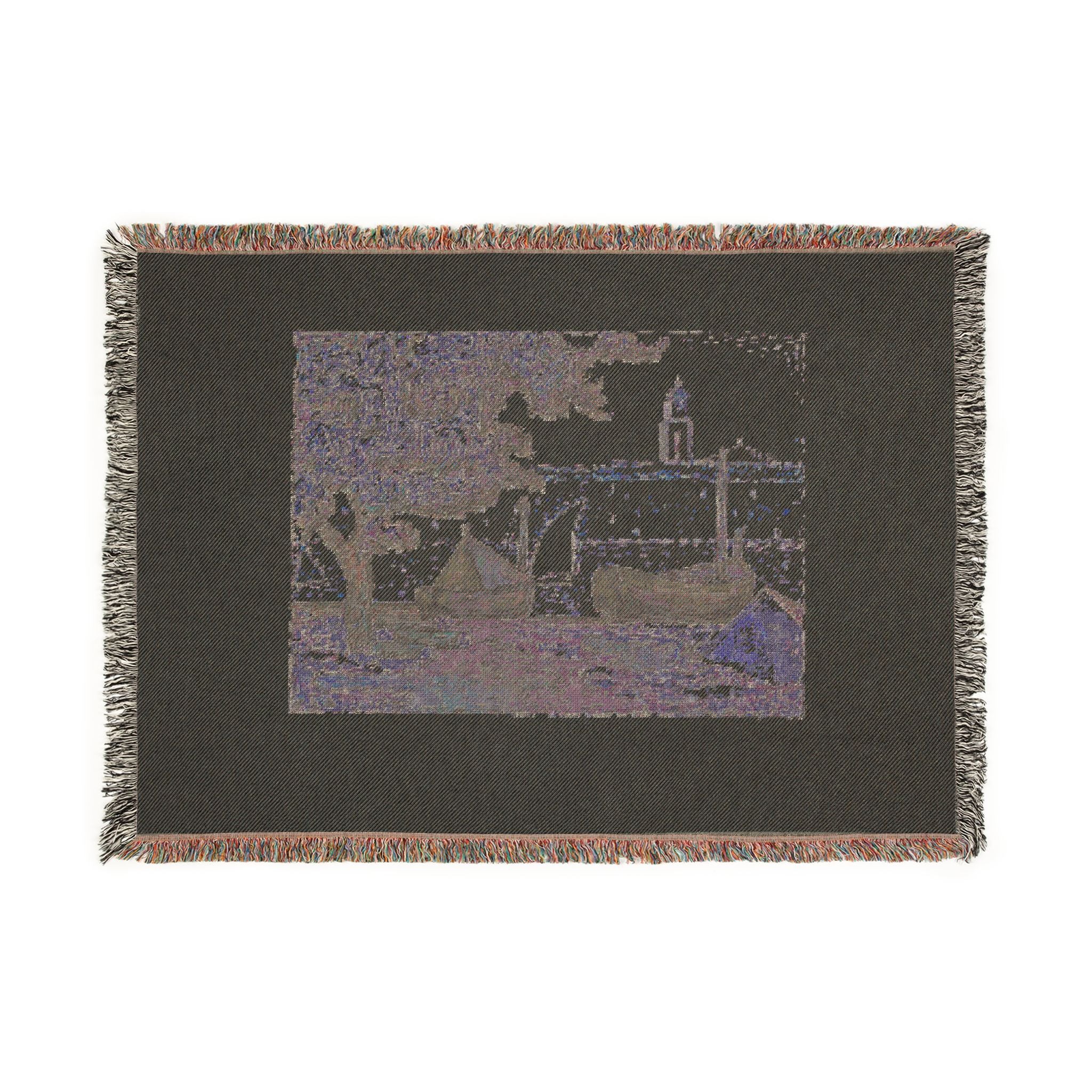 Paul Signac - The Port of St. Tropez II, from the seventh album of L'Estampe originale | Woven Tapestry Blanket - Image 4