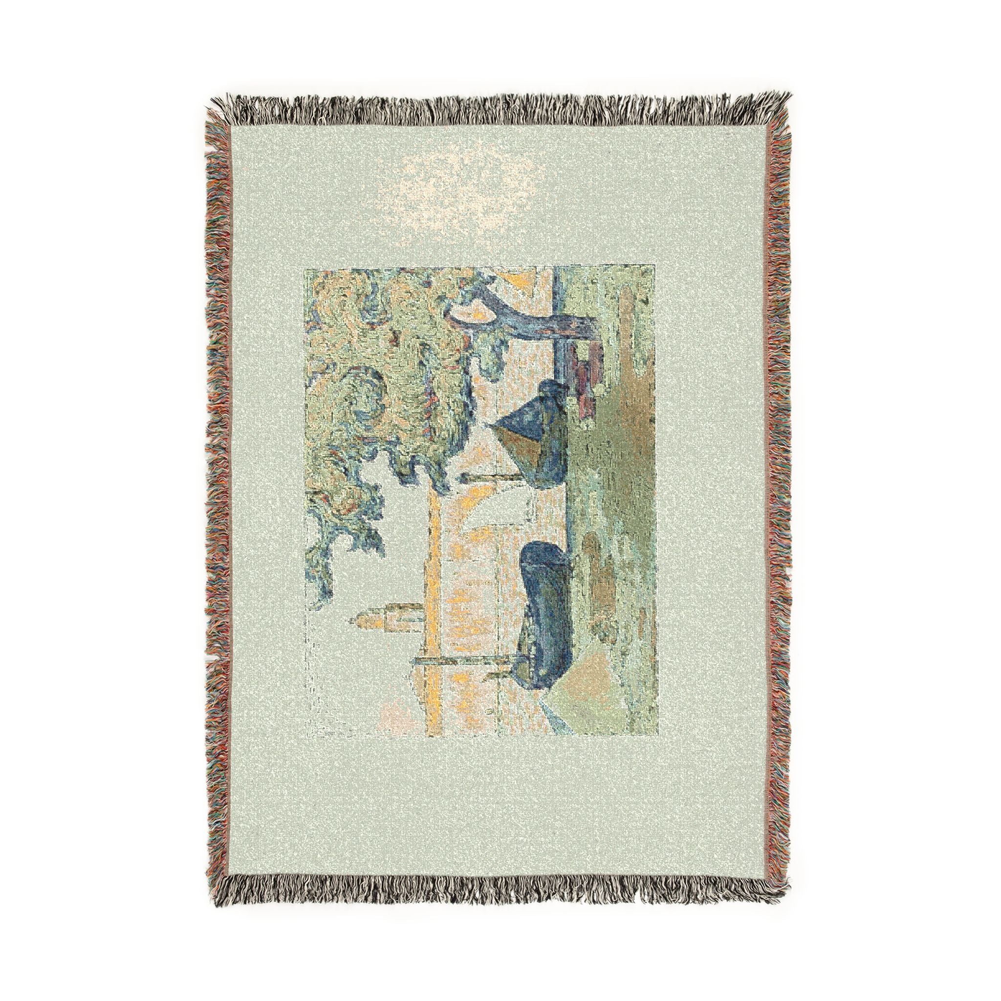 Paul Signac - The Port of St. Tropez II, from the seventh album of L'Estampe originale | Woven Tapestry Blanket - Image 6