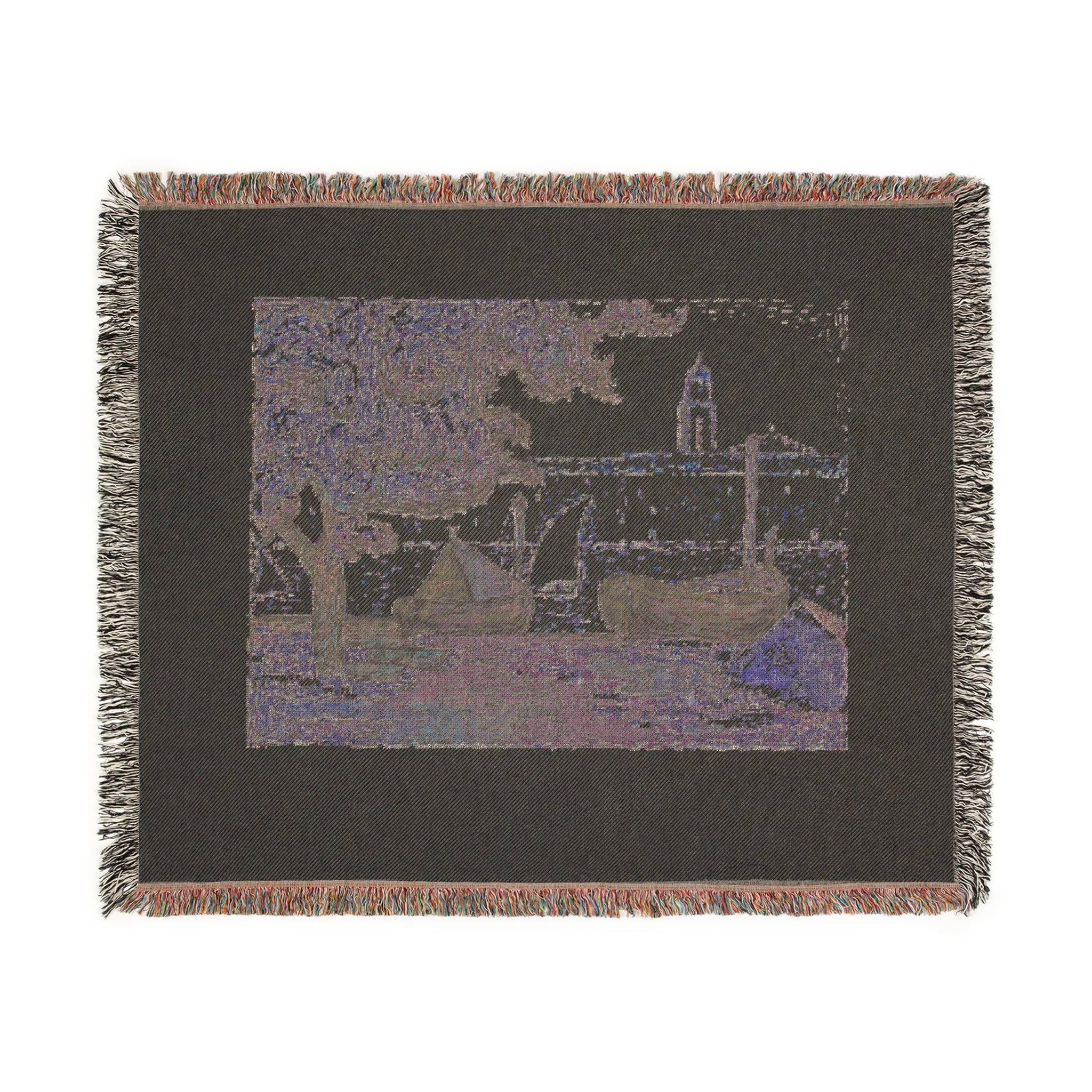 Paul Signac - The Port of St. Tropez II, from the seventh album of L'Estampe originale | Woven Tapestry Blanket - Image 8
