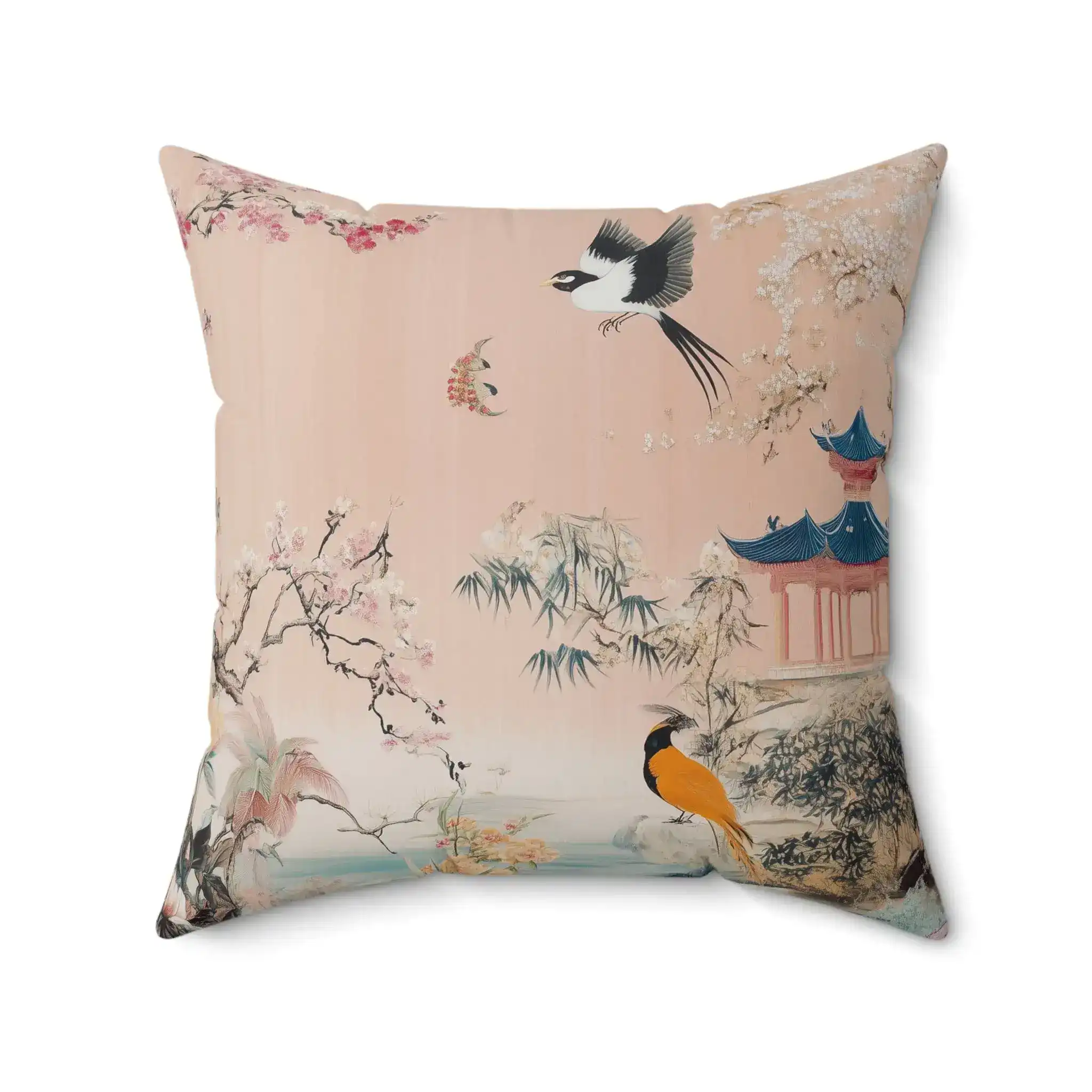 Peach Blossom Pagoda Throw Pillow - Image 6
