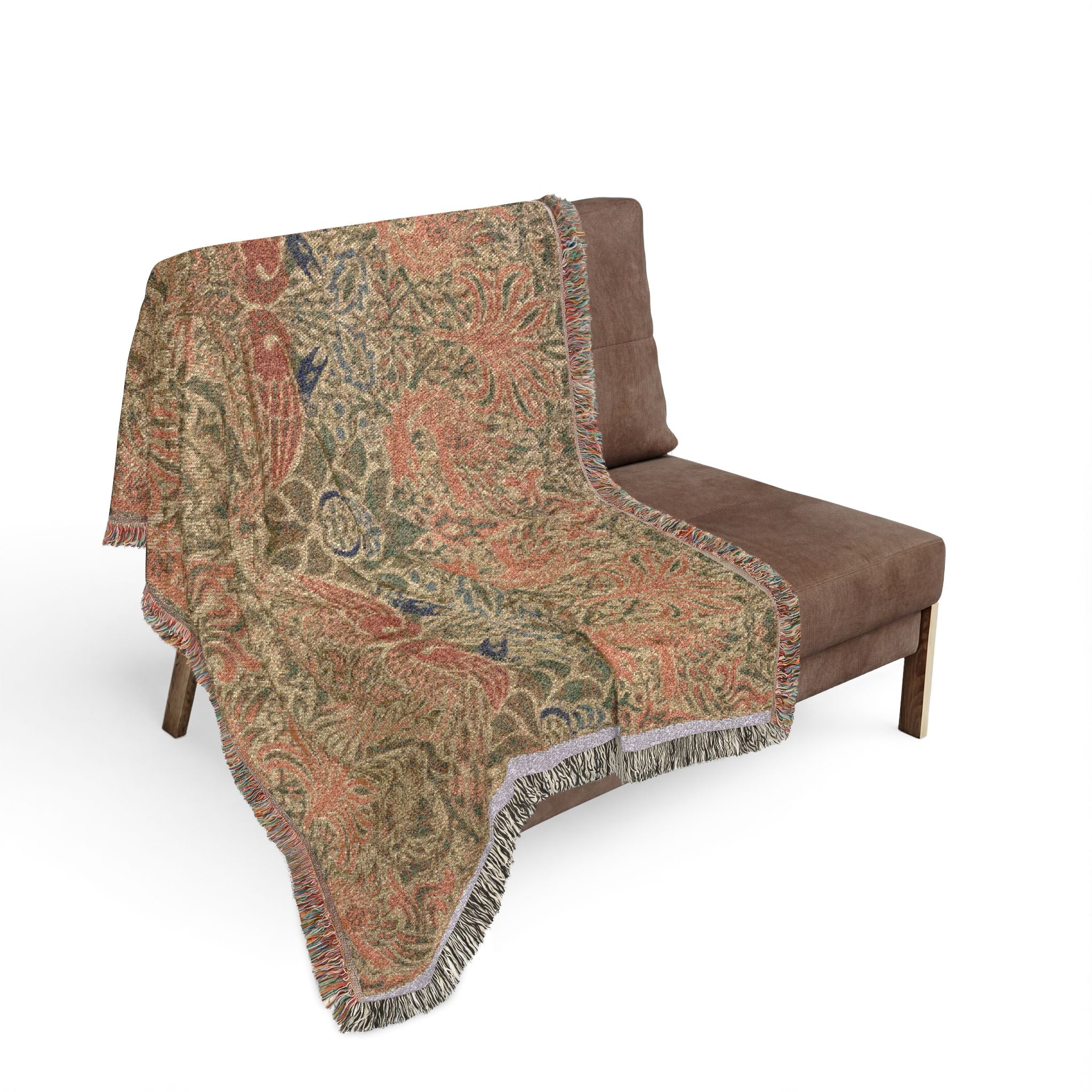 Peacock and Dragon Woven Throw Blanket - Image 5