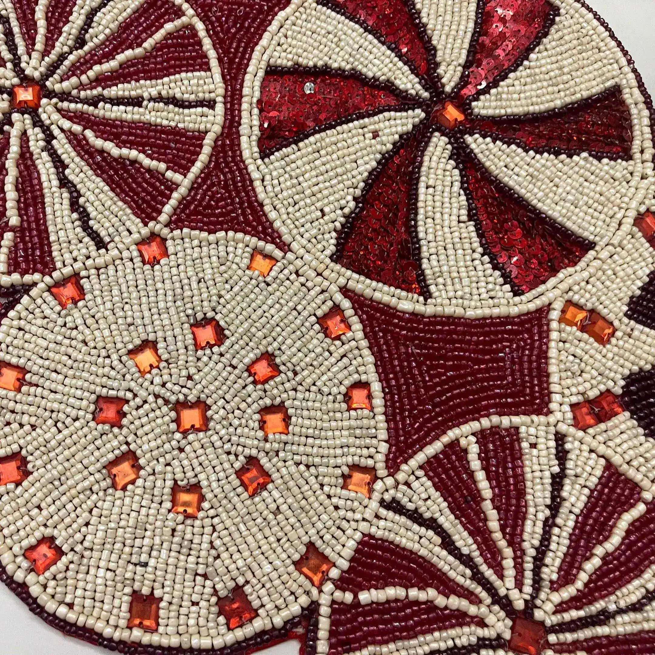 Peppermint Swirl Candy Cane Beaded Table Runner - Image 4