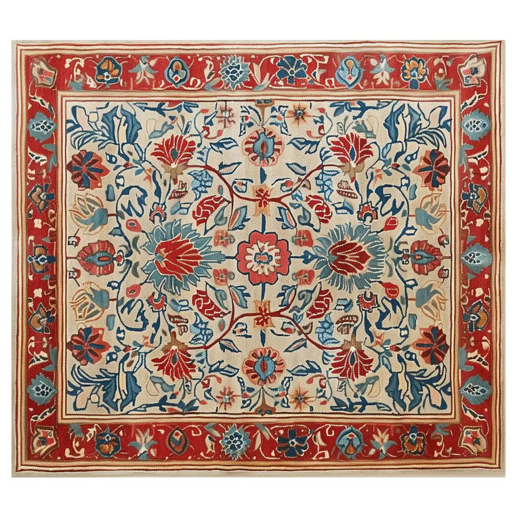 Persian Bloom Hand Tufted Wool Rug - Image 3