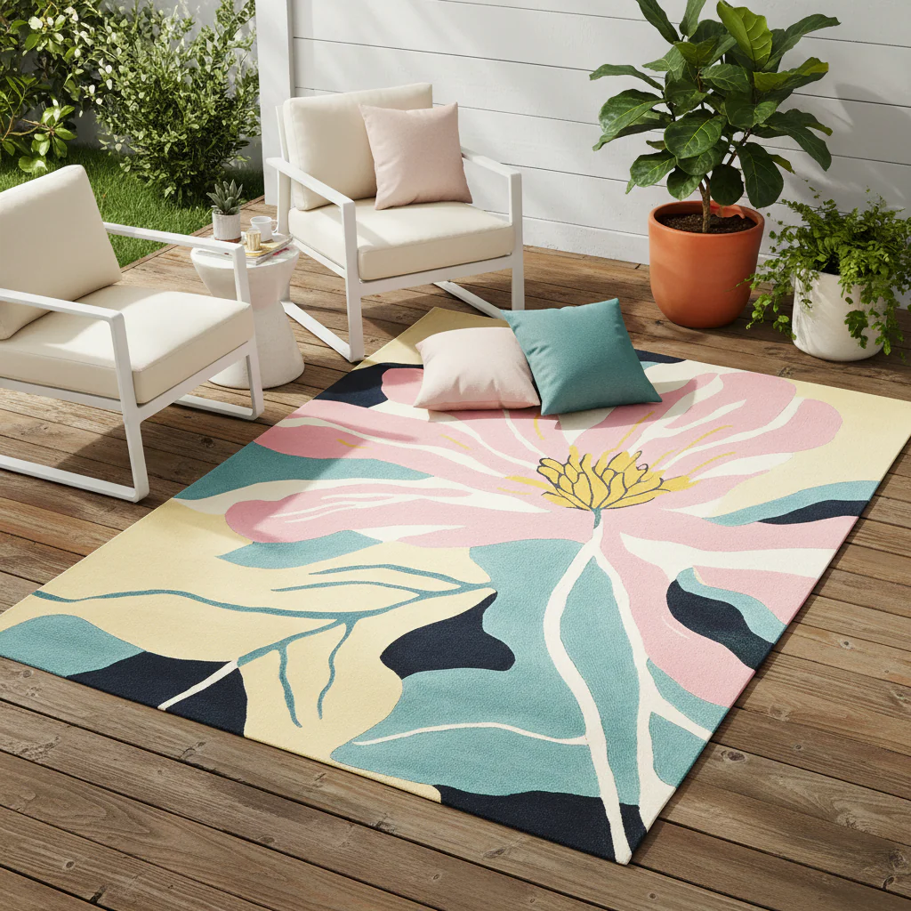 Petal Field Map Hand Tufted Rug - Image 2