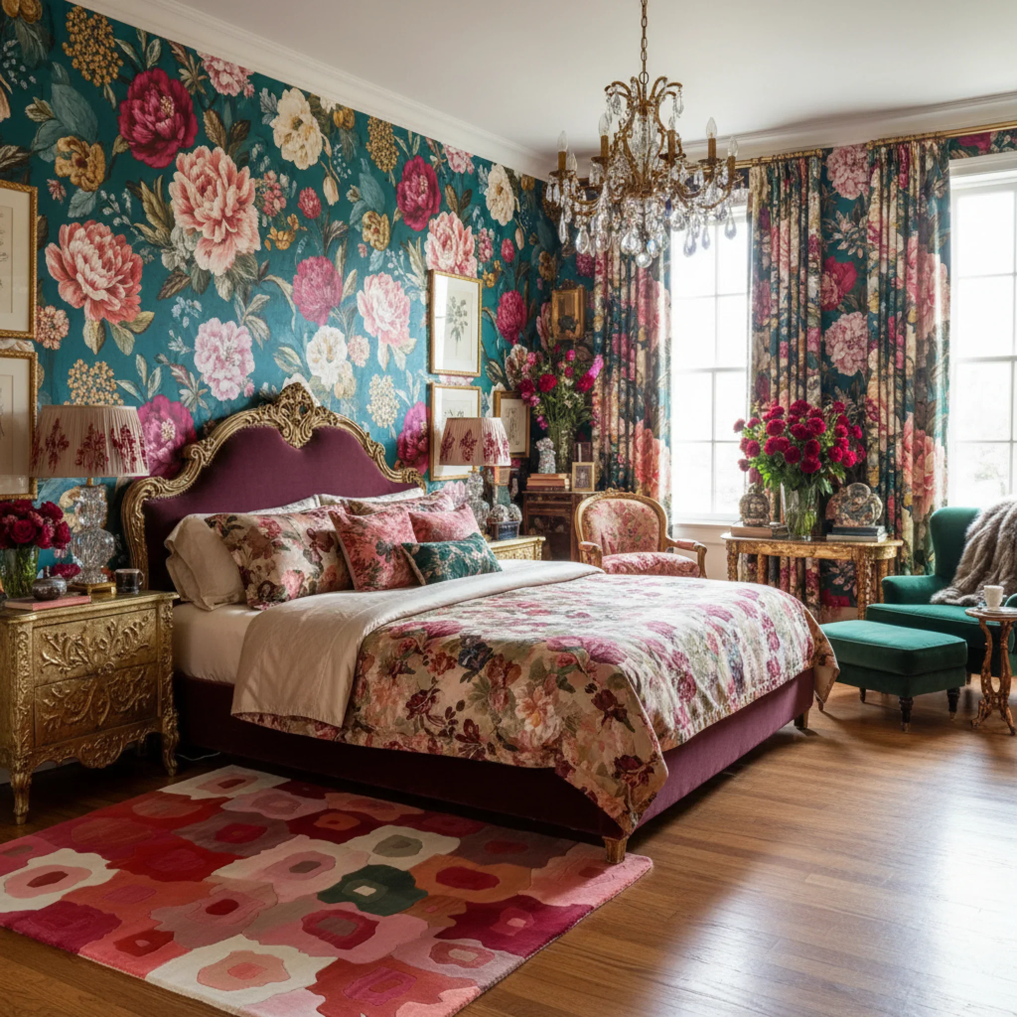 Petal Mosaic Hand Tufted Wool Rug - Image 3