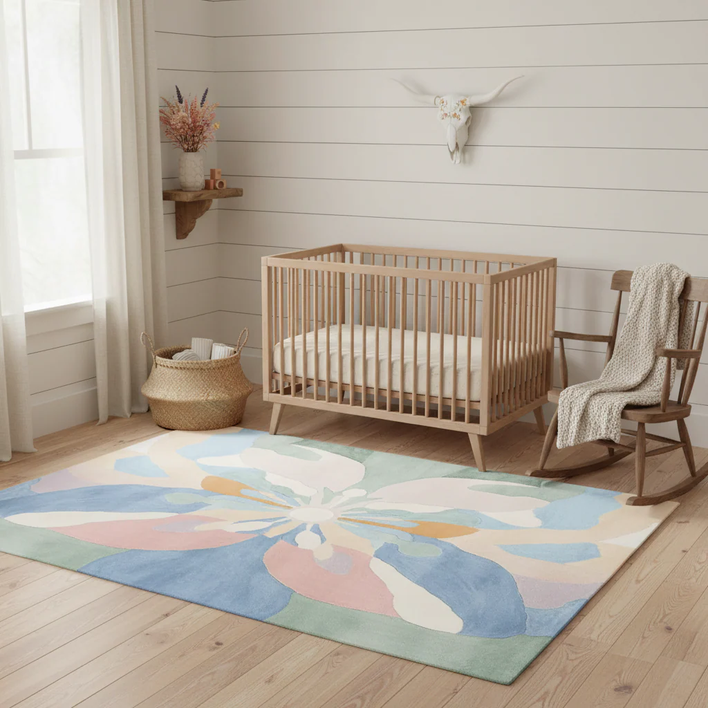 Petal Play Pattern Hand Tufted Rug - Image 2