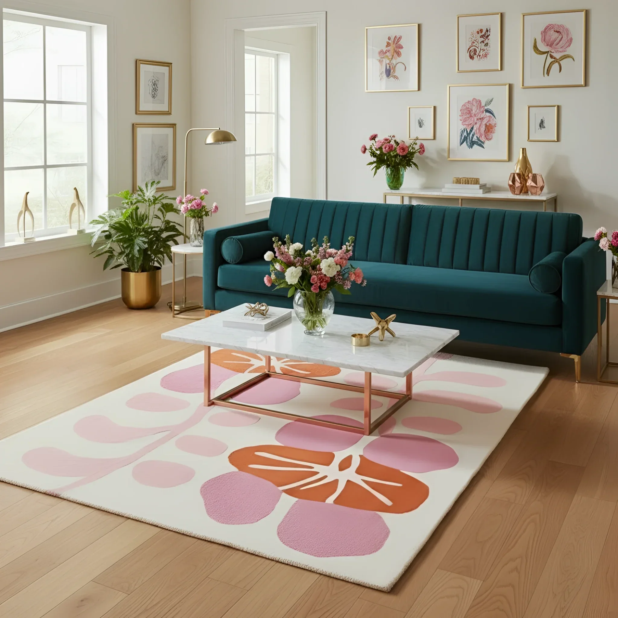 Petal Waves Hand Tufted Wool Rug - Image 8