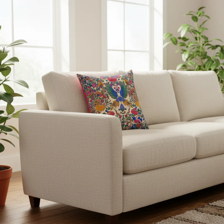 Phoenix Garden Radiance Throw Pillow - Image 2