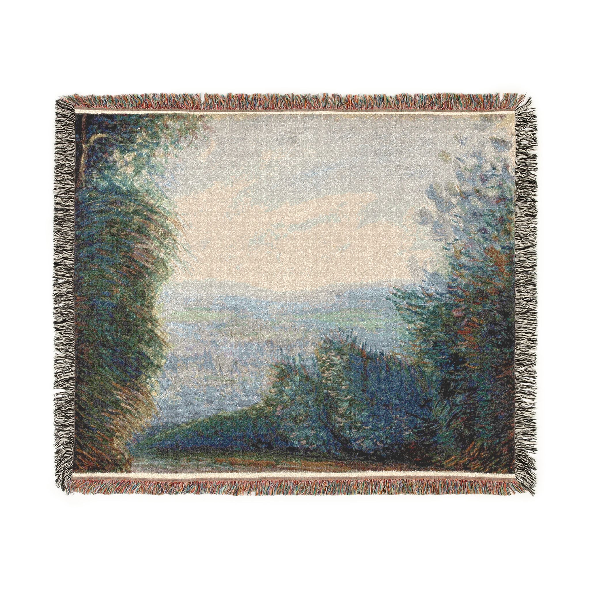 Pierre-Auguste Renoir - The Auvers Valley on the Oise River | Woven Tapestry Blanket - Image 2