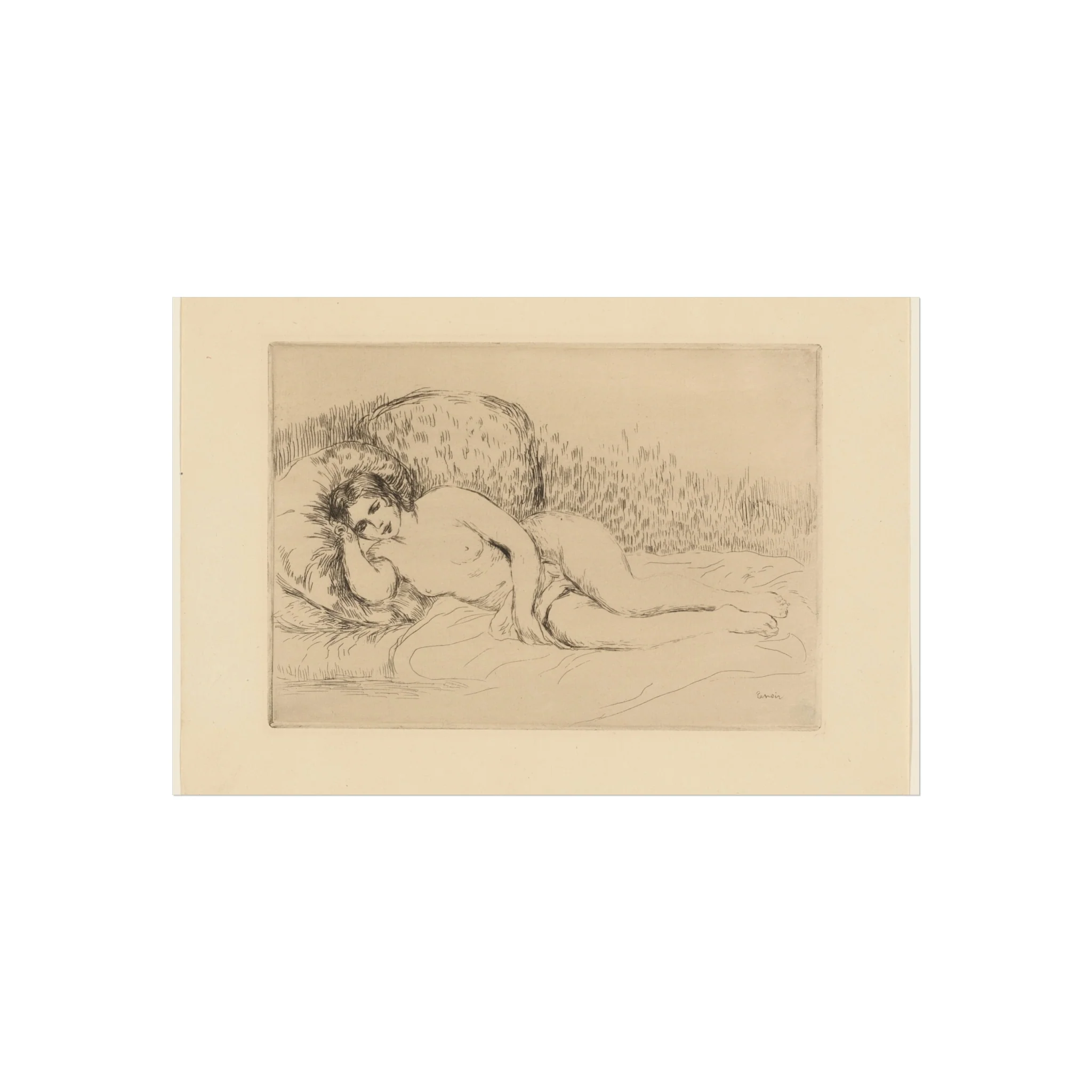 Pierre-Auguste Renoir - Woman Reclining, to the Left | Fine Art Poster - Image 4