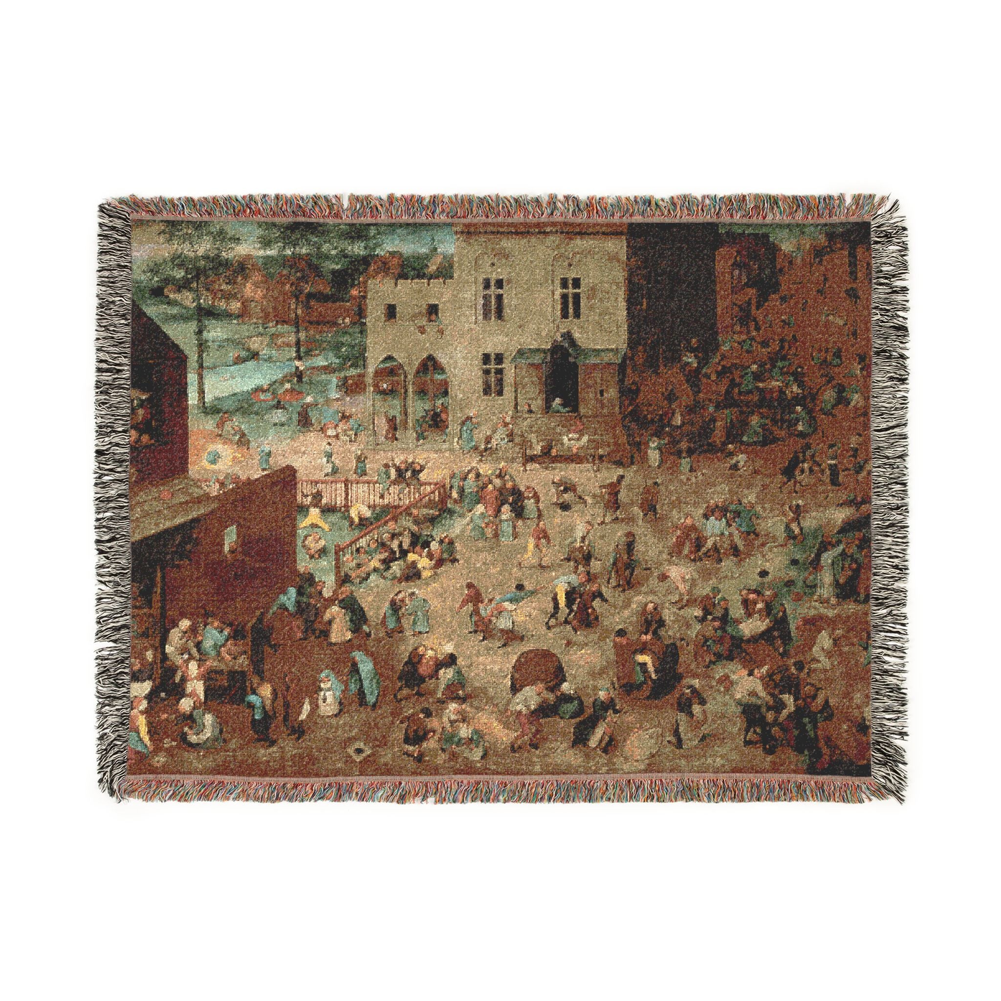 Pieter Bruegel the Elder - Children’s Games - Google Art Project | Woven Tapestry Blanket - Image 10