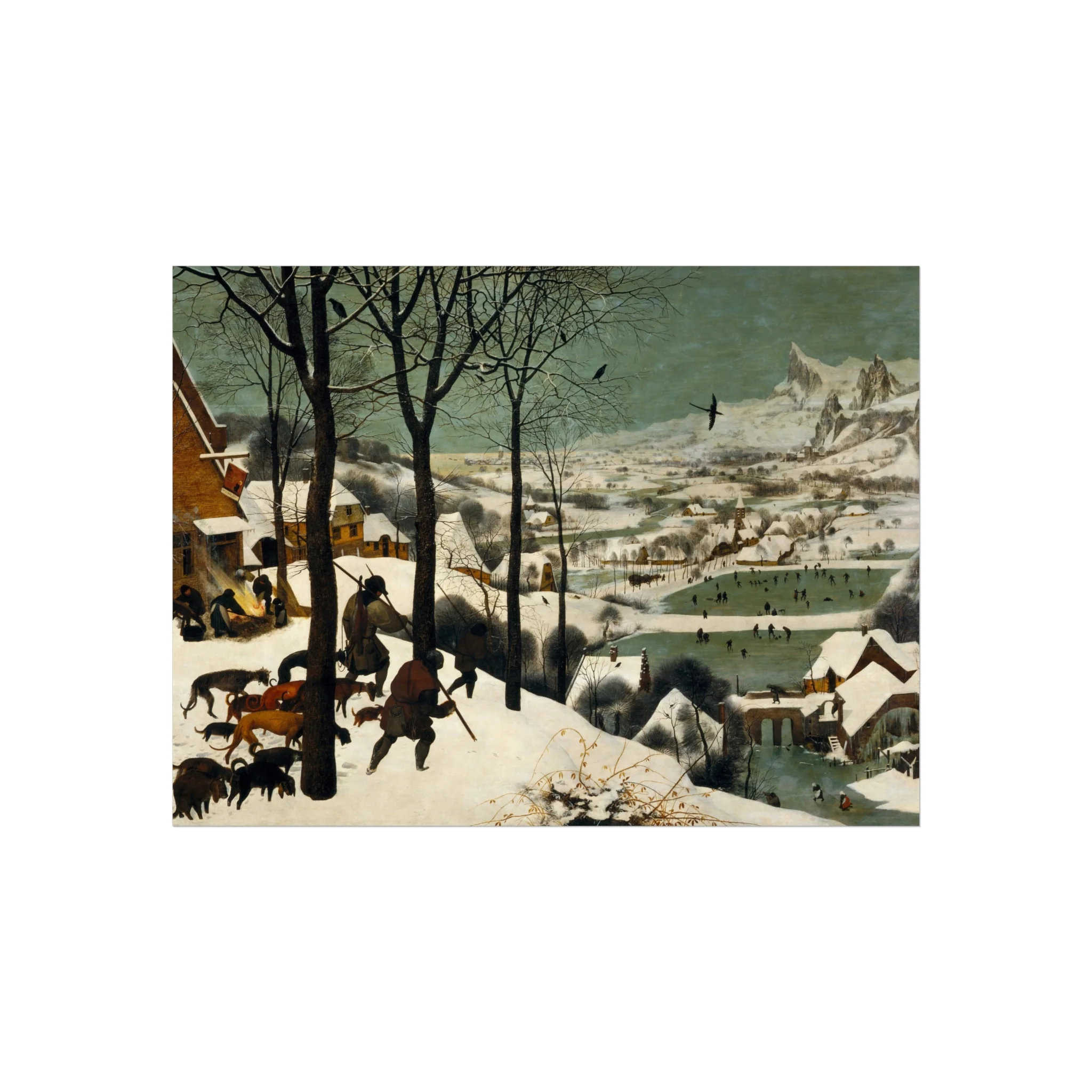 Pieter Bruegel the Elder - Hunters in the Snow (Winter) - Google Art Project | Fine Art Poster - Image 3