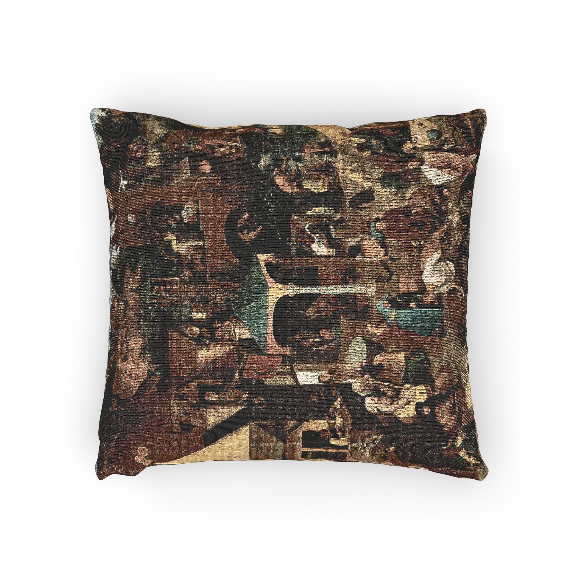 Pieter Brueghel the Elder - The Dutch Proverbs - Google Art Project | Woven Pillow - Image 2