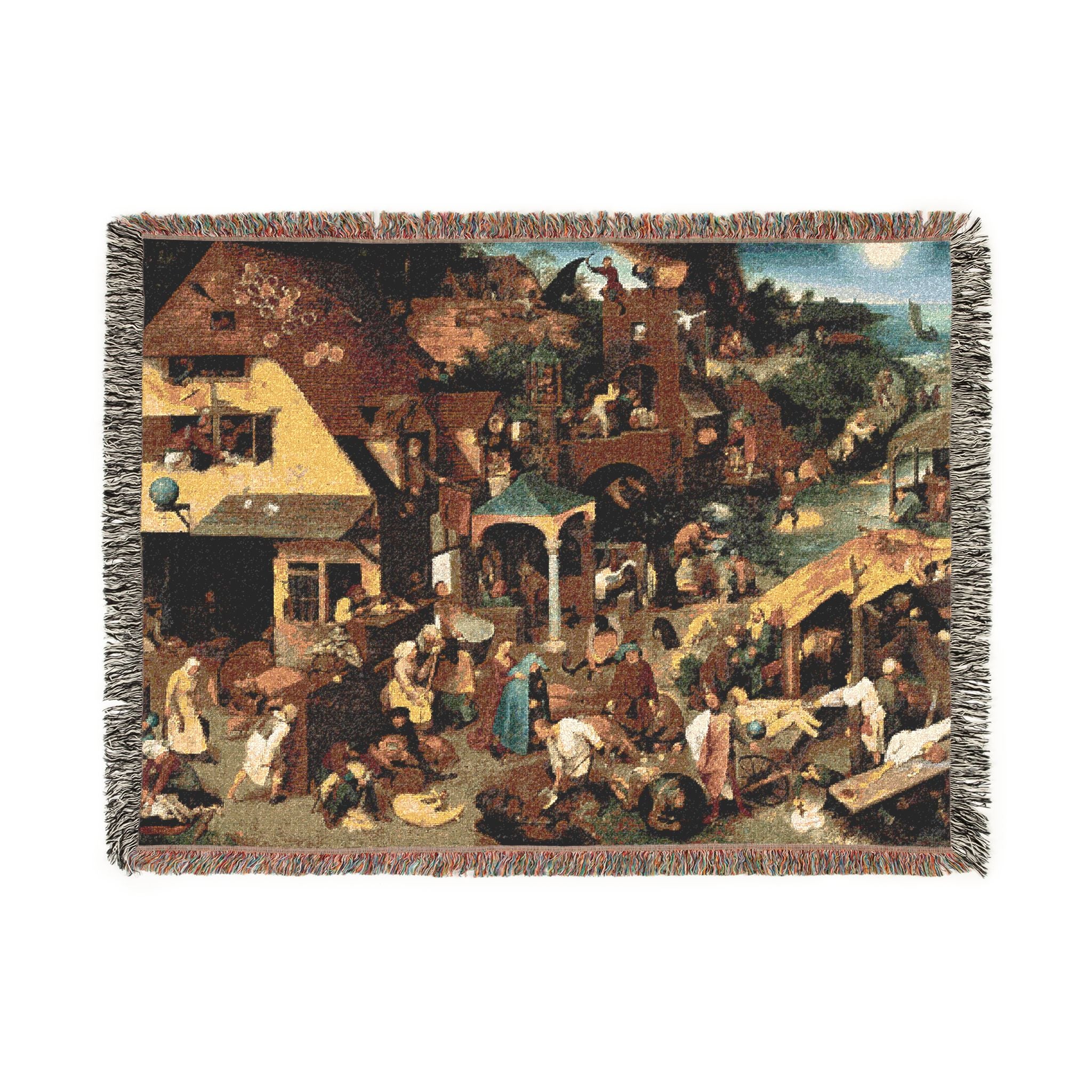 Pieter Brueghel the Elder - The Dutch Proverbs - Google Art Project | Woven Tapestry Blanket - Image 10