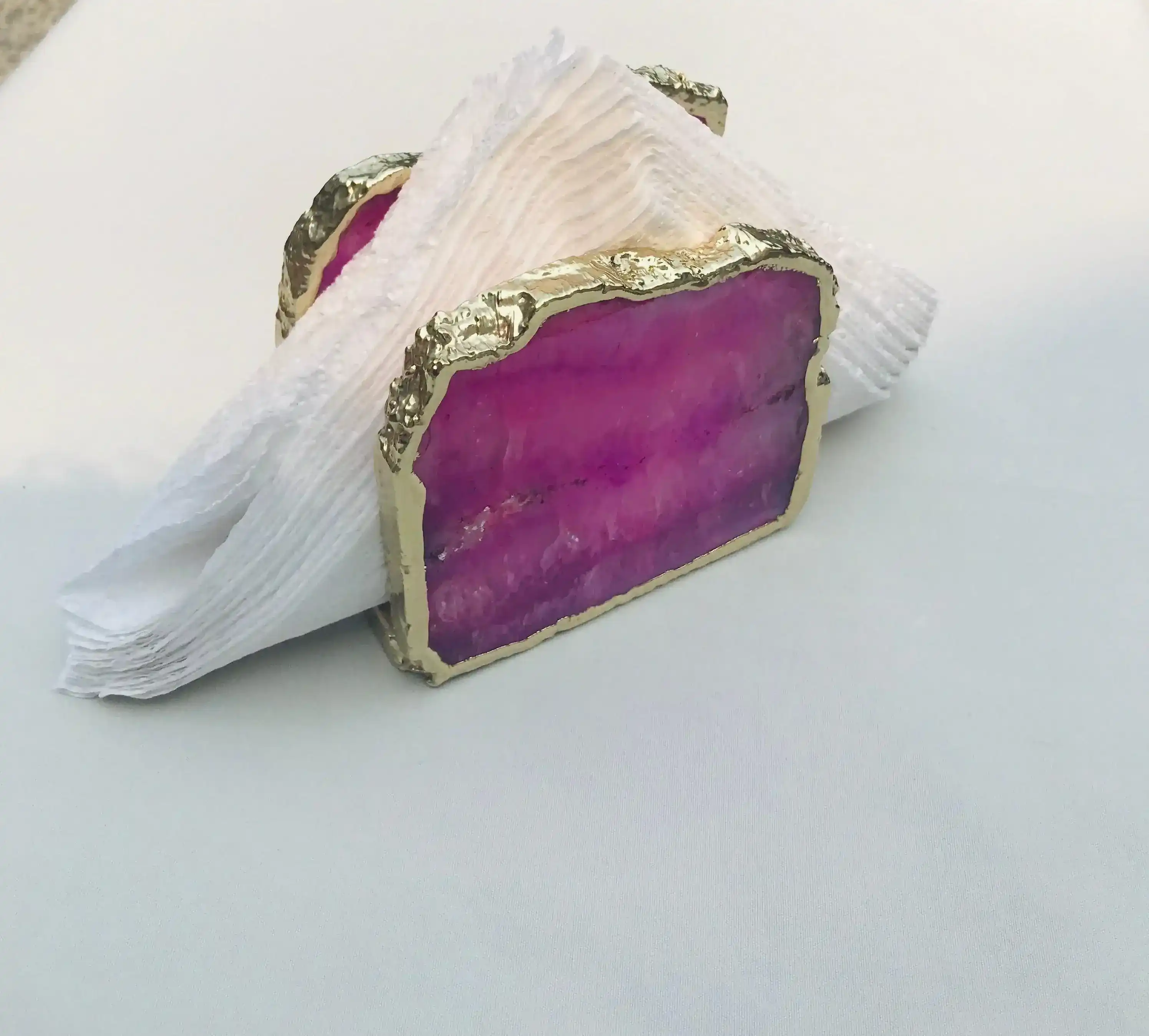 Pink Agate Stone Napkin Holder - Image 6