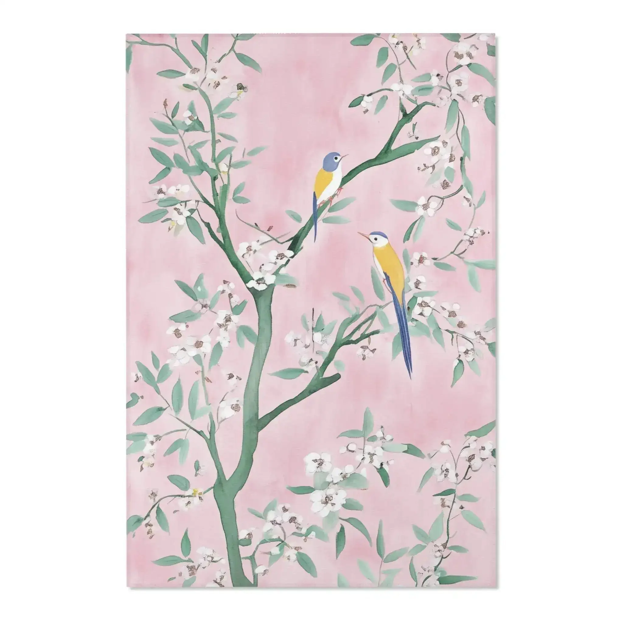Pink Blossom Birds Accent Rug - Image 3