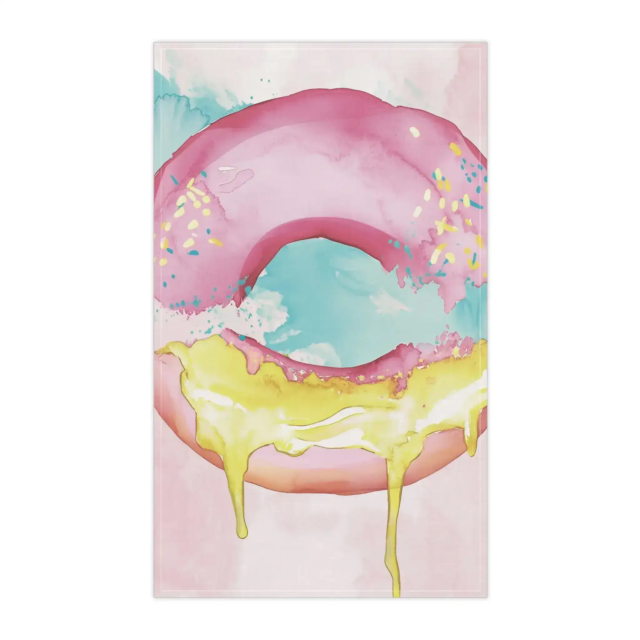 Pink Donut Drip Kitchen Towel