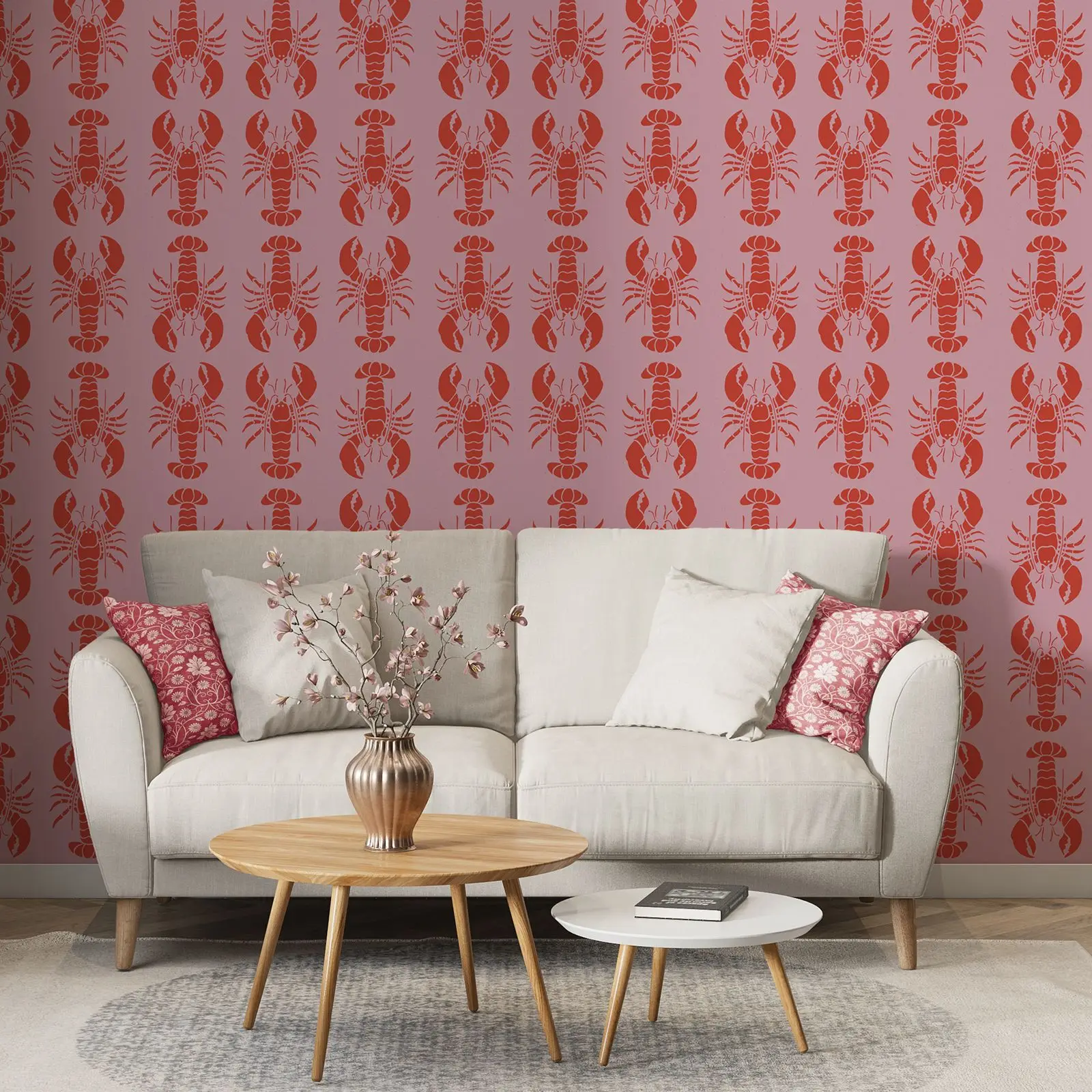 Pink Lobster Pop Art Wallpaper - Image 5