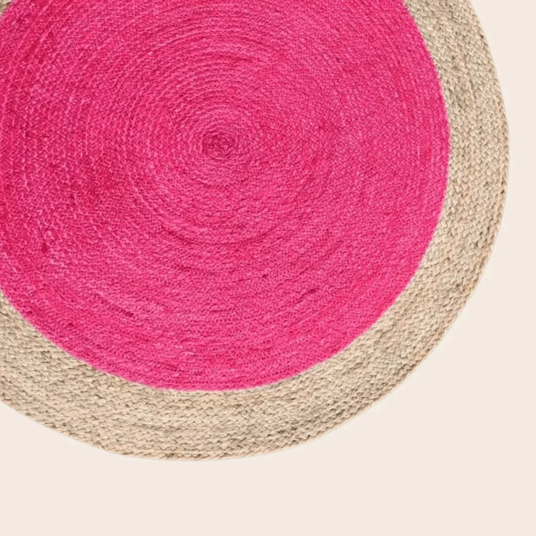 Pink Round Jute Rug - Image 2