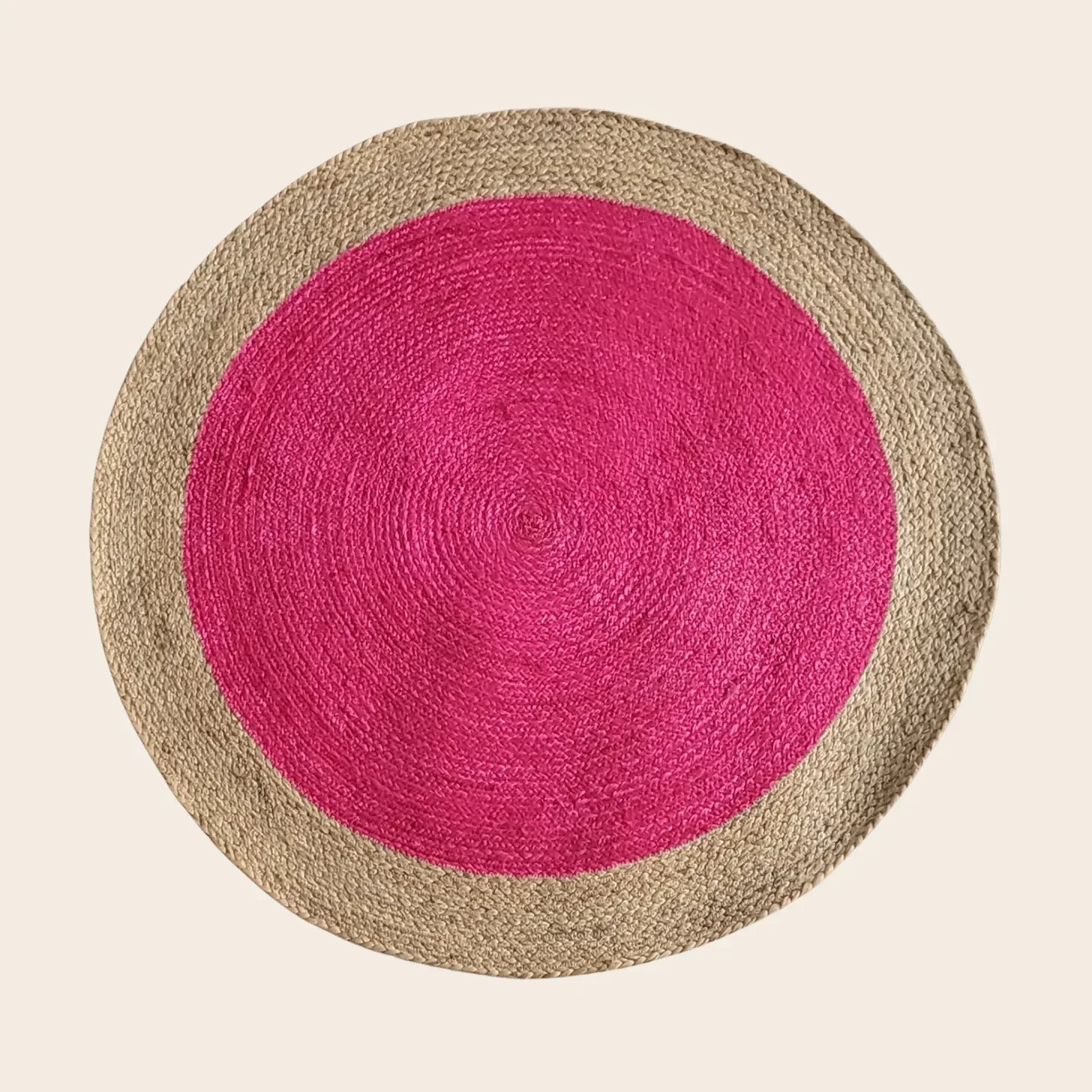 Pink Round Jute Rug - Image 3
