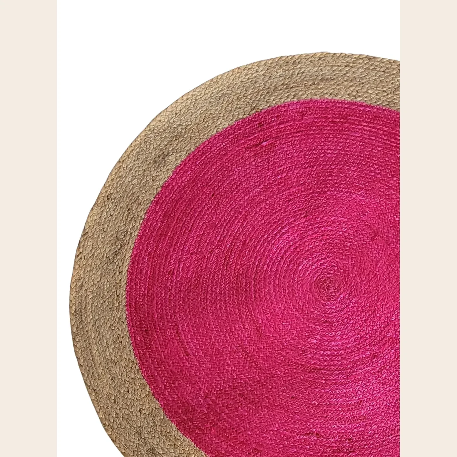 Pink Round Jute Rug - Image 4