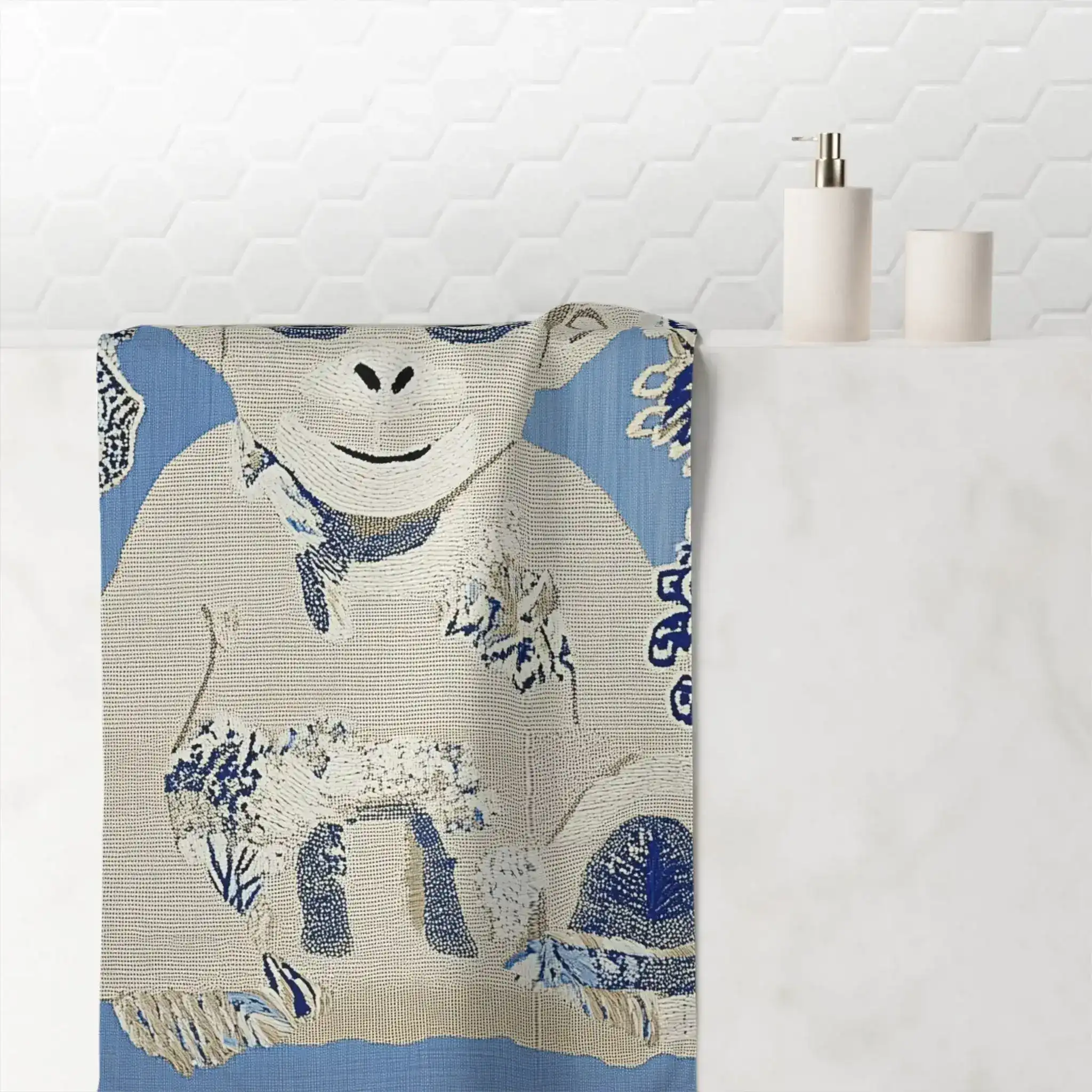 Playful Monkey & Florals Bath Towel - Image 4