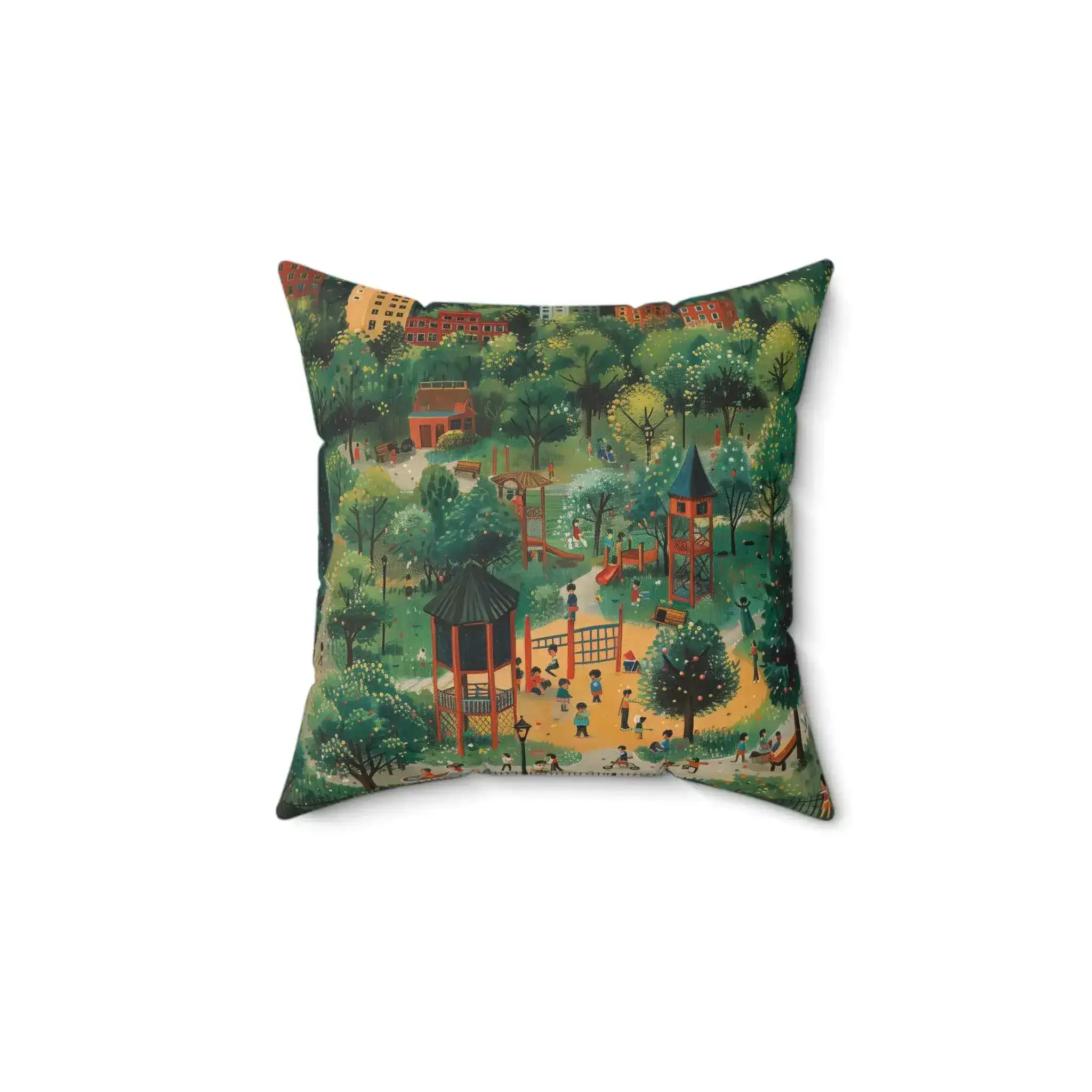 Playful Park Scene Throw Pillow - Image 5