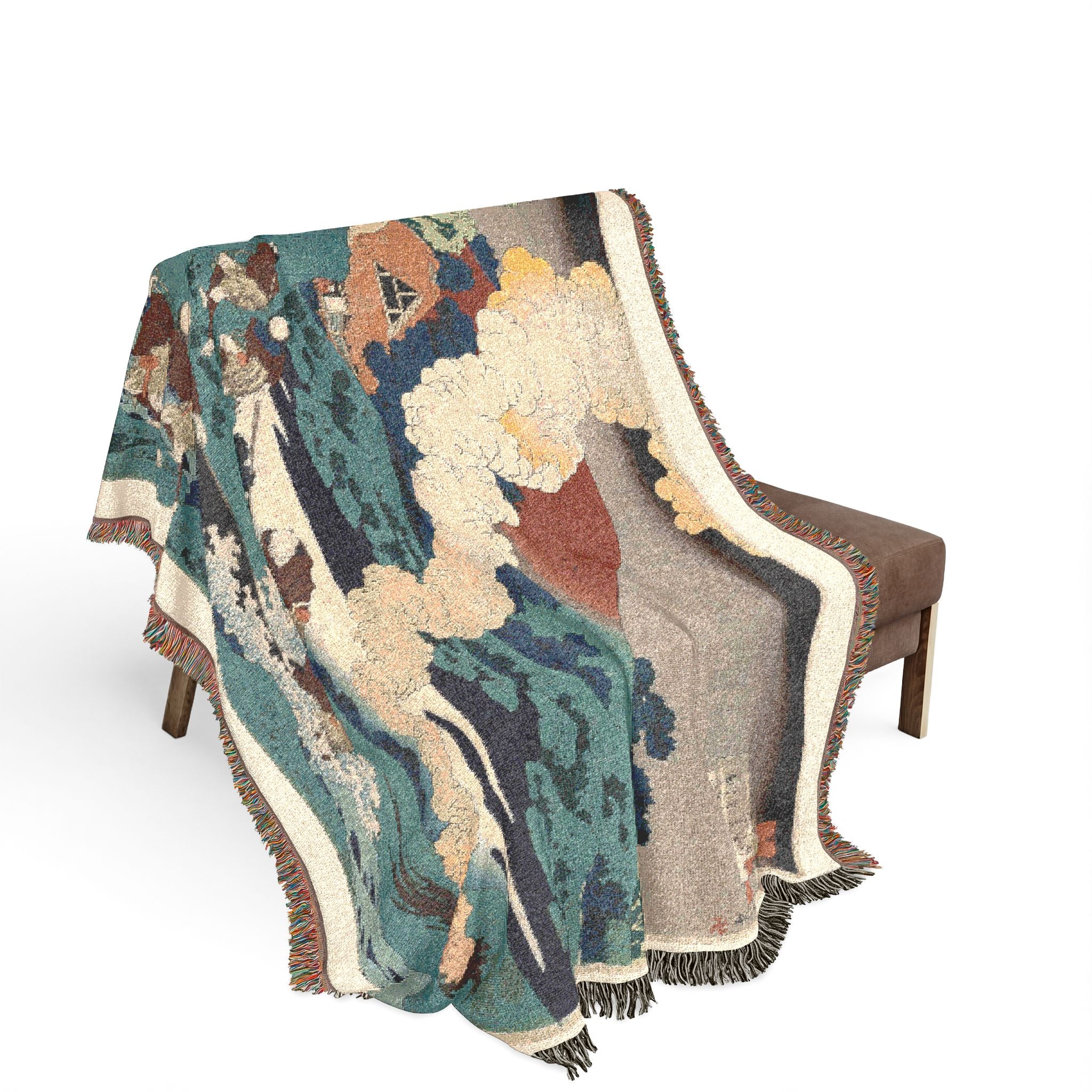 Poem by Kakinomoto no Hitomaro, from One Hundred Poems by One Hundred Poets Explained by an Old Nurse Woven Throw Blanket - Image 2