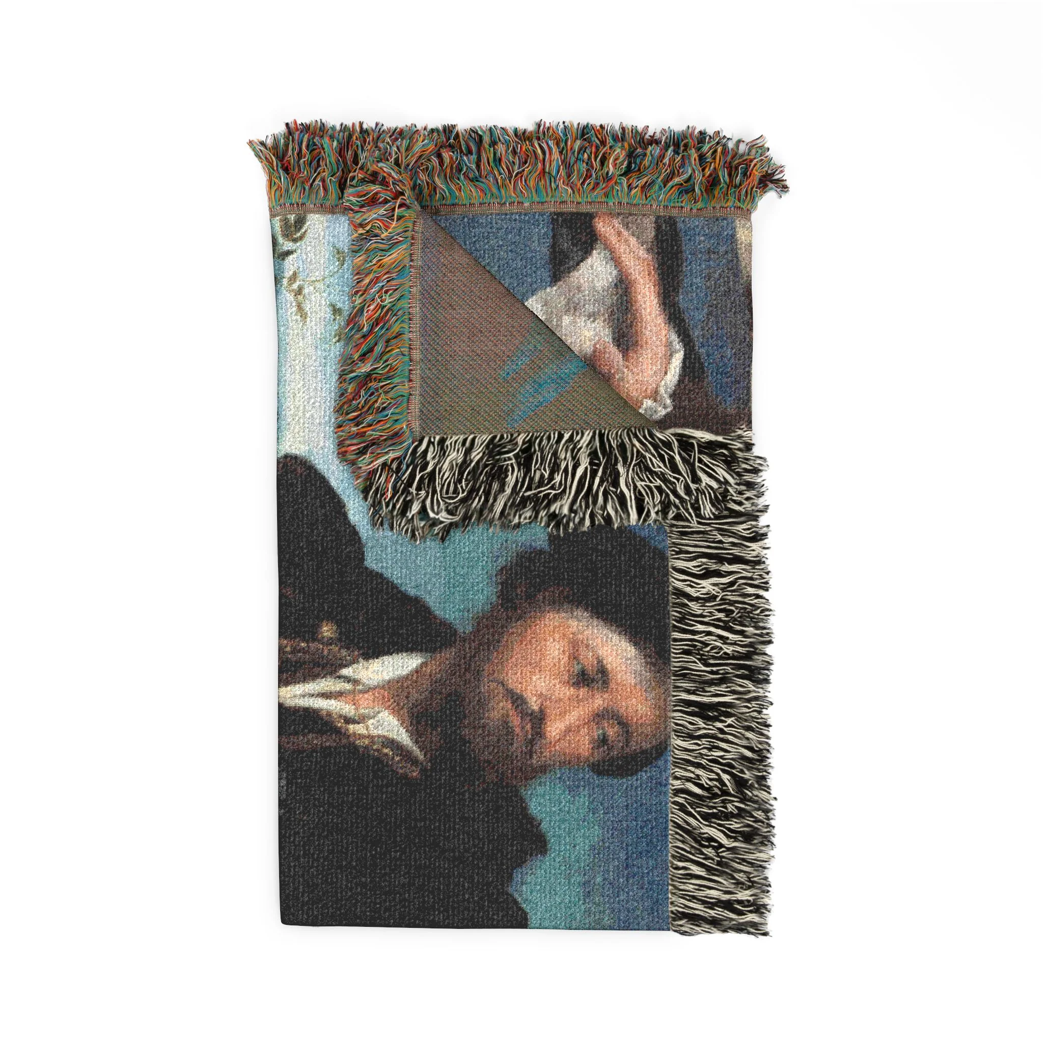 Portrait of a Man, Possibly Girolamo Rosati Woven Throw Blanket - Image 4