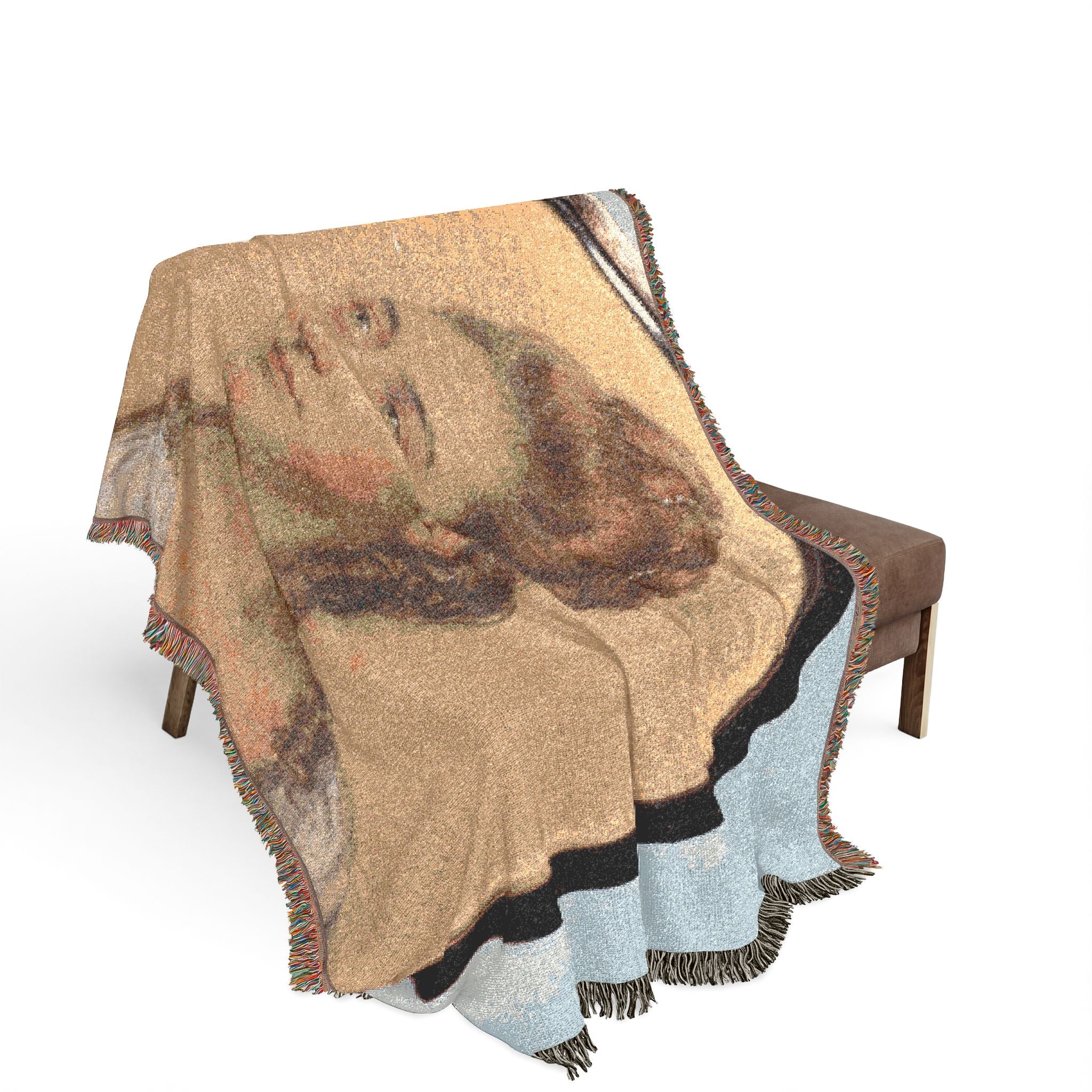 Portrait of Mrs. Nathaniel Bailey, née Lamack Woven Throw Blanket - Image 2