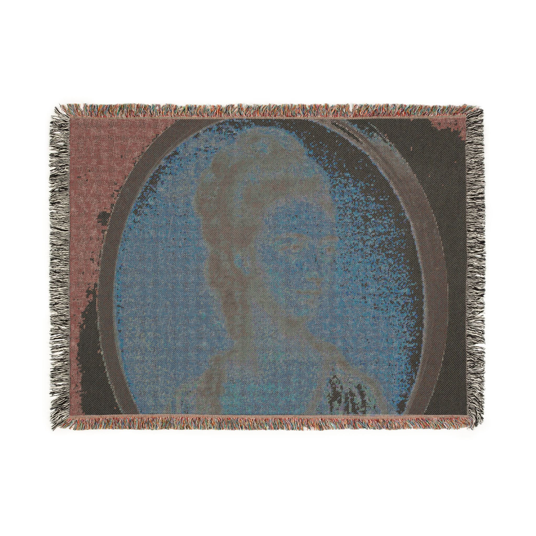 Portrait of Mrs. Nathaniel Bailey, née Lamack Woven Throw Blanket - Image 7