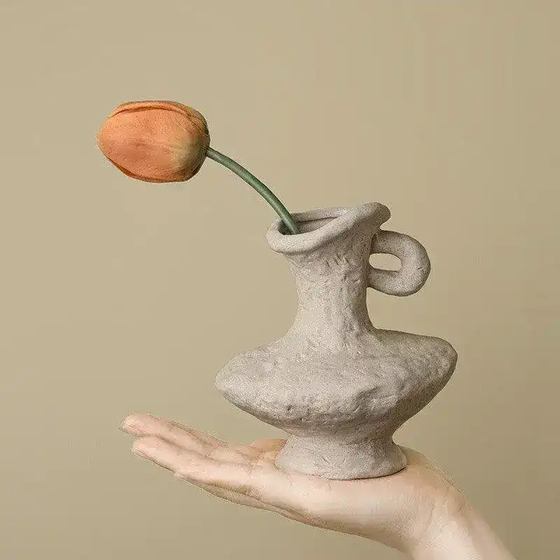 Primitive Ceramic Flower Vase - Image 10