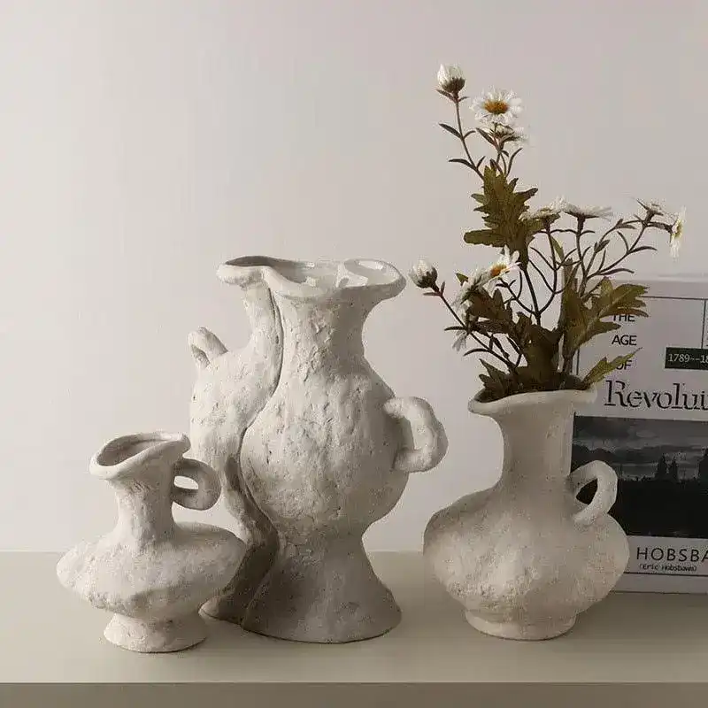 Primitive Ceramic Flower Vase - Image 2