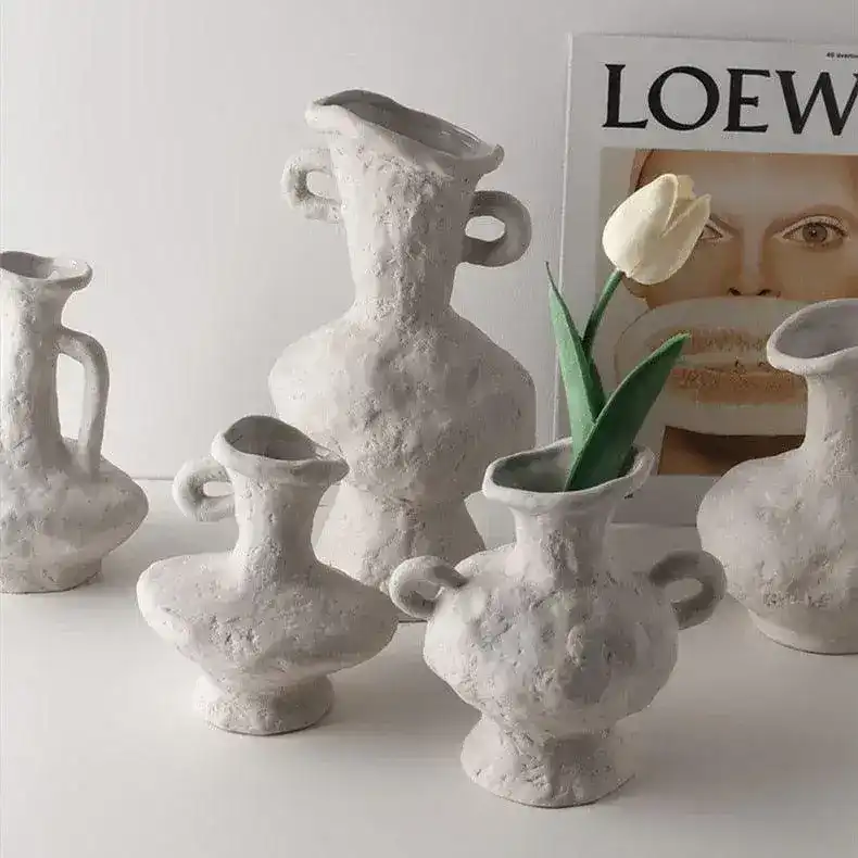 Primitive Ceramic Flower Vase - Image 3